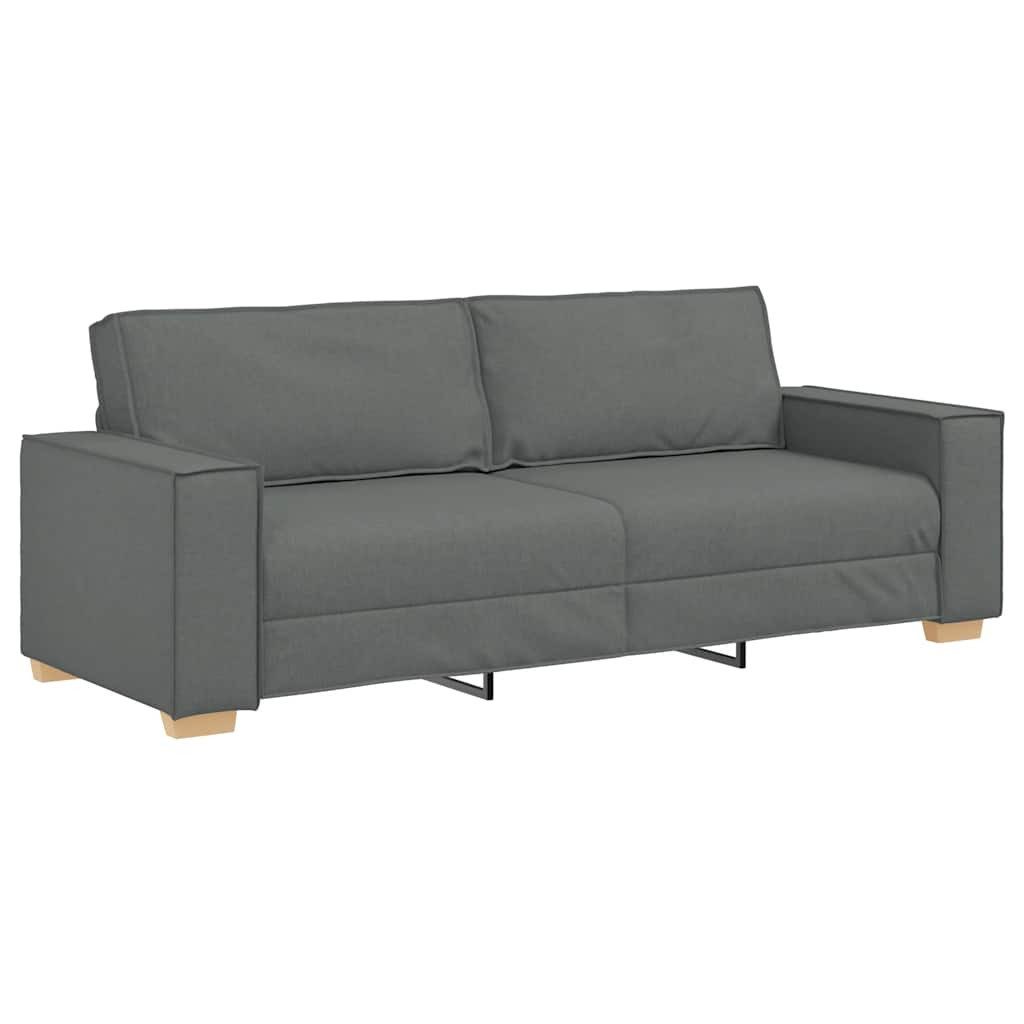 vidaXL Sofa 2-tlg. Sofagarnitur mit Kissen Dunkelgrau Stoff