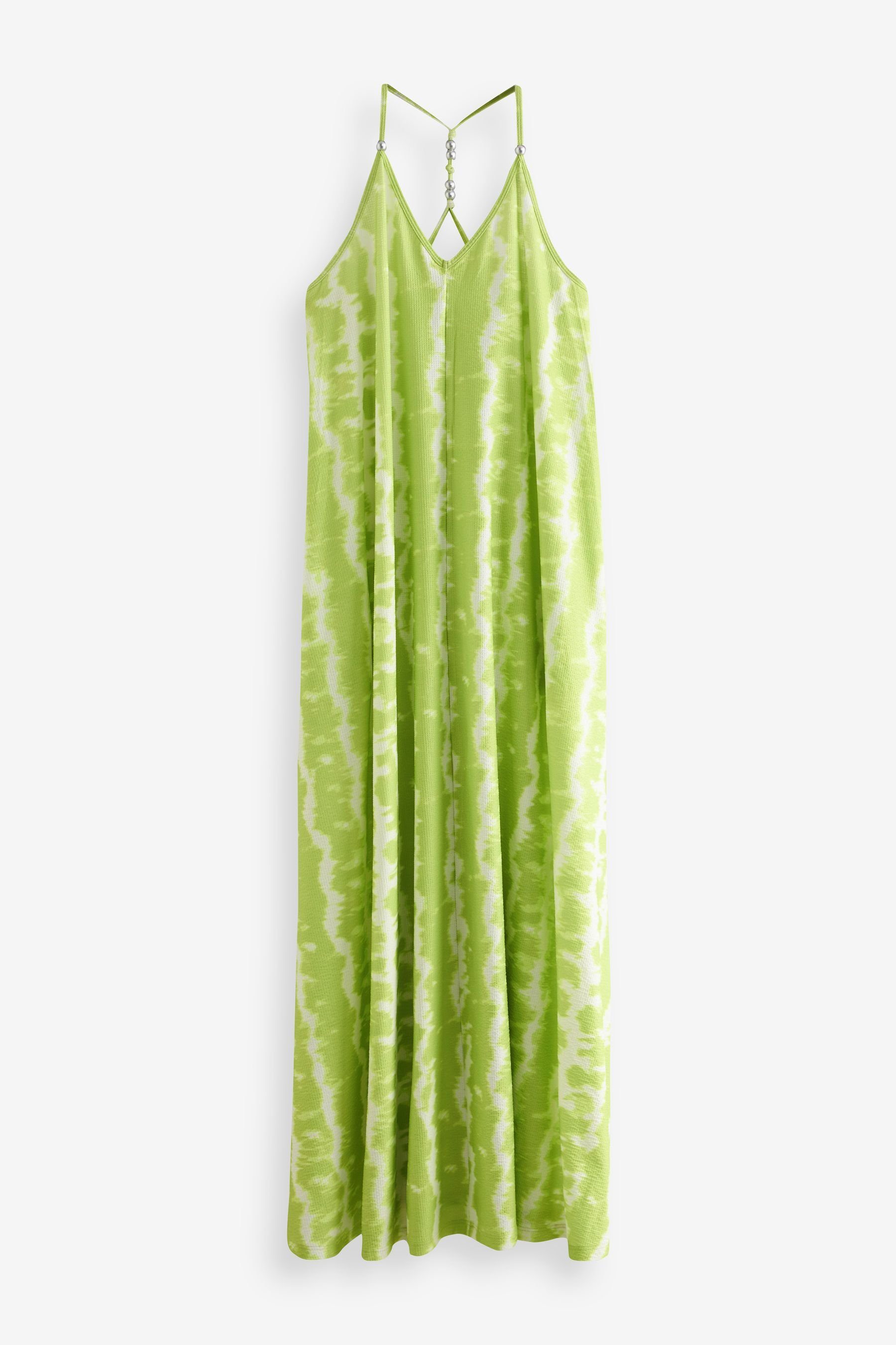 Next Sommerkleid Maxi-Sommerkleid mit Trägern (1-tlg) Lime Green Tie-Dye
