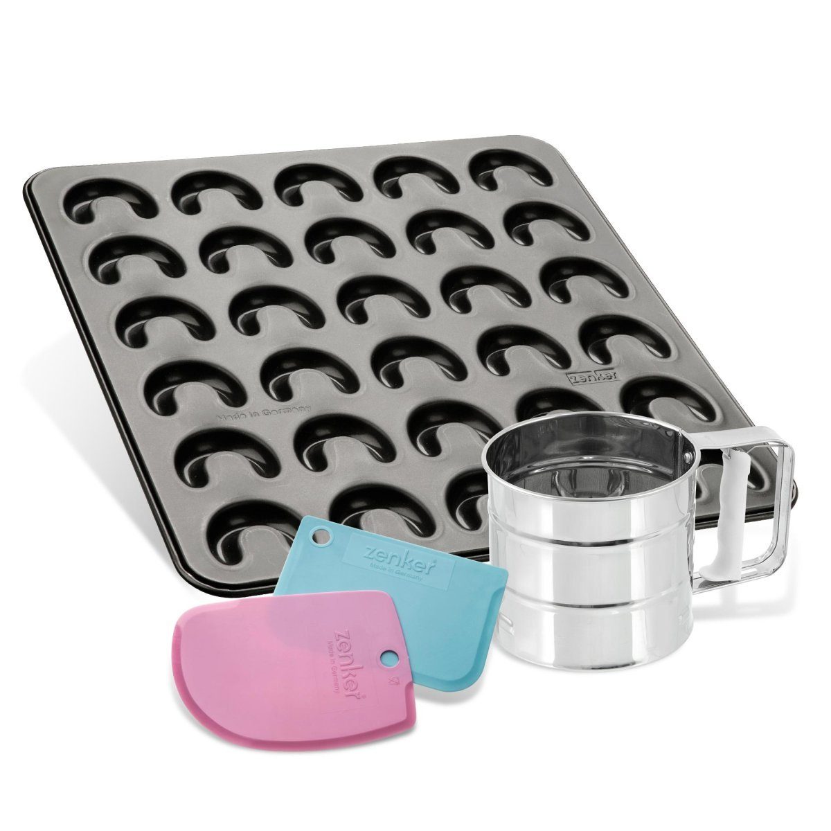 Zenker Backblech Vanillekipferl Form, Backform, Plätzchenform, Weihnachten