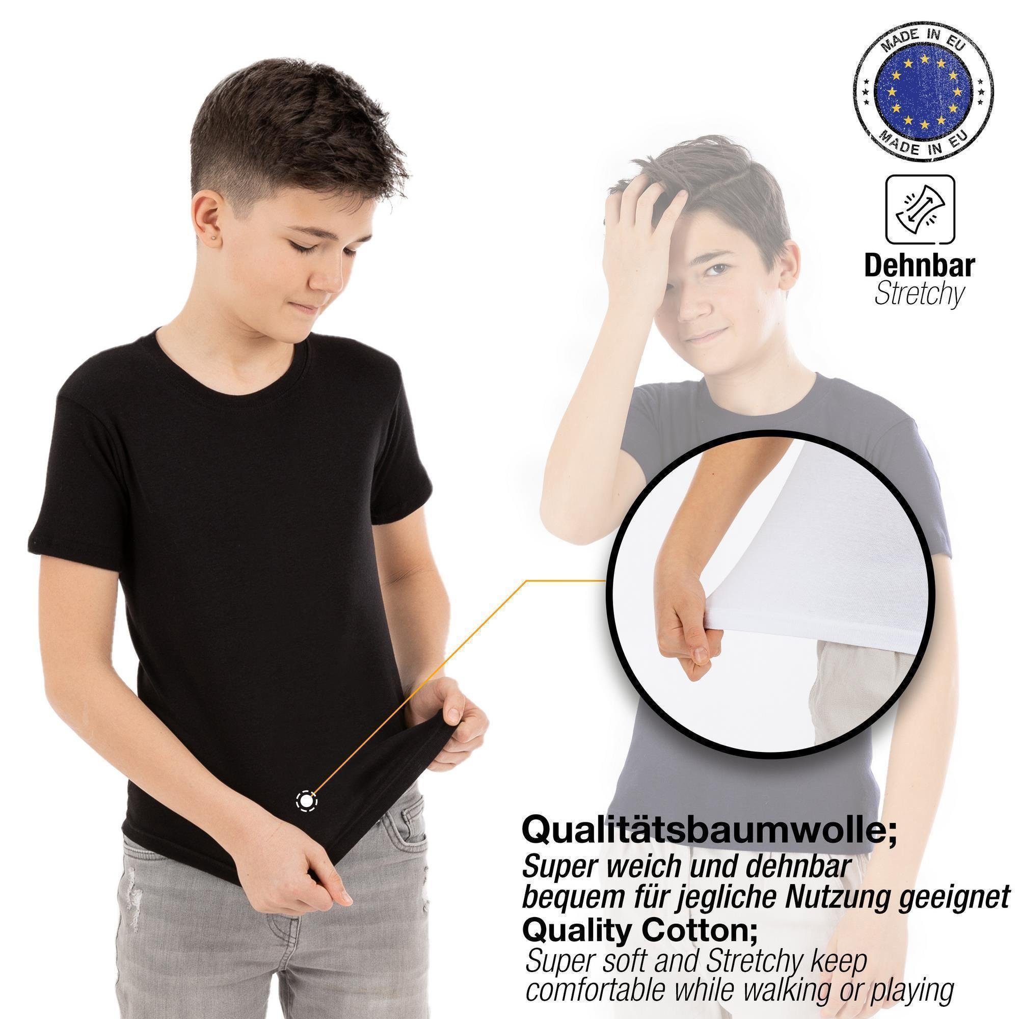 LOREZA Unterhemd 5er Set Jungen & Mädchen Kurzarm Unterhemden - Feinripp - Bunt (Spar-Packung, 5-St., 5er-Pack) – Bild 4 von 5
