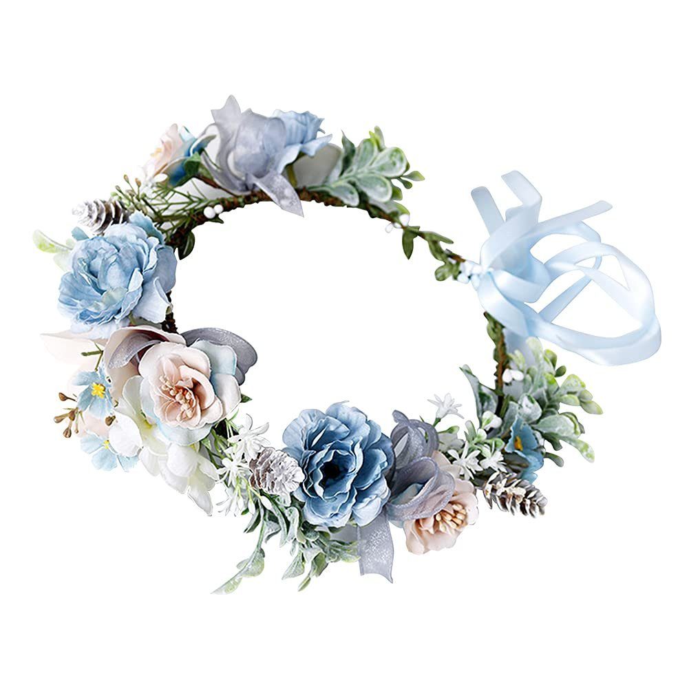 BEARSU Dekokranz »Blumenkrone Damen Mädchen Blumenkranz Haarband Hochzeit  Stirnband Braut Kopfschmuck Verstellbare Blumen Haarkranz Kommunion Mädchen  Blumen Stirnband festlich Haarkranz für Festival Party Hochzeit« online  kaufen | OTTO