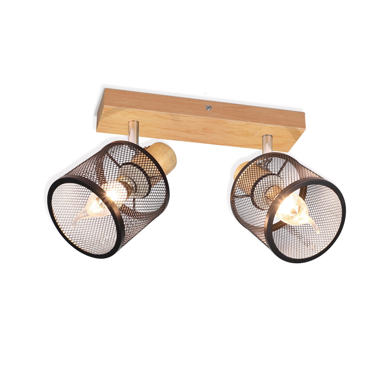 ZMH Deckenstrahler 2 Flammig E14 Vintage Schwarz/Weiß Küchenlampe Wohnzimme günstig online kaufen