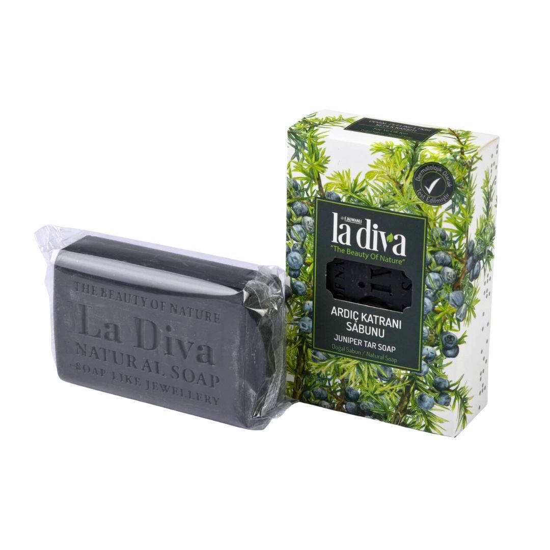 Handseife Schwarze Seife 100 g Wacholderseife, 1-tlg., empfehlenswert für Menschen, die unter Akne leiden