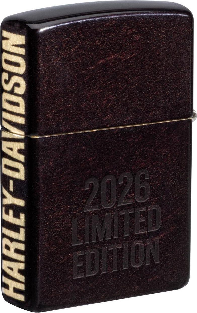 Zippo Feuerzeug Zippo Harley Davidson Eagle, limitiert 2026, braun lackiert (1-St), Benzinbetrieben
