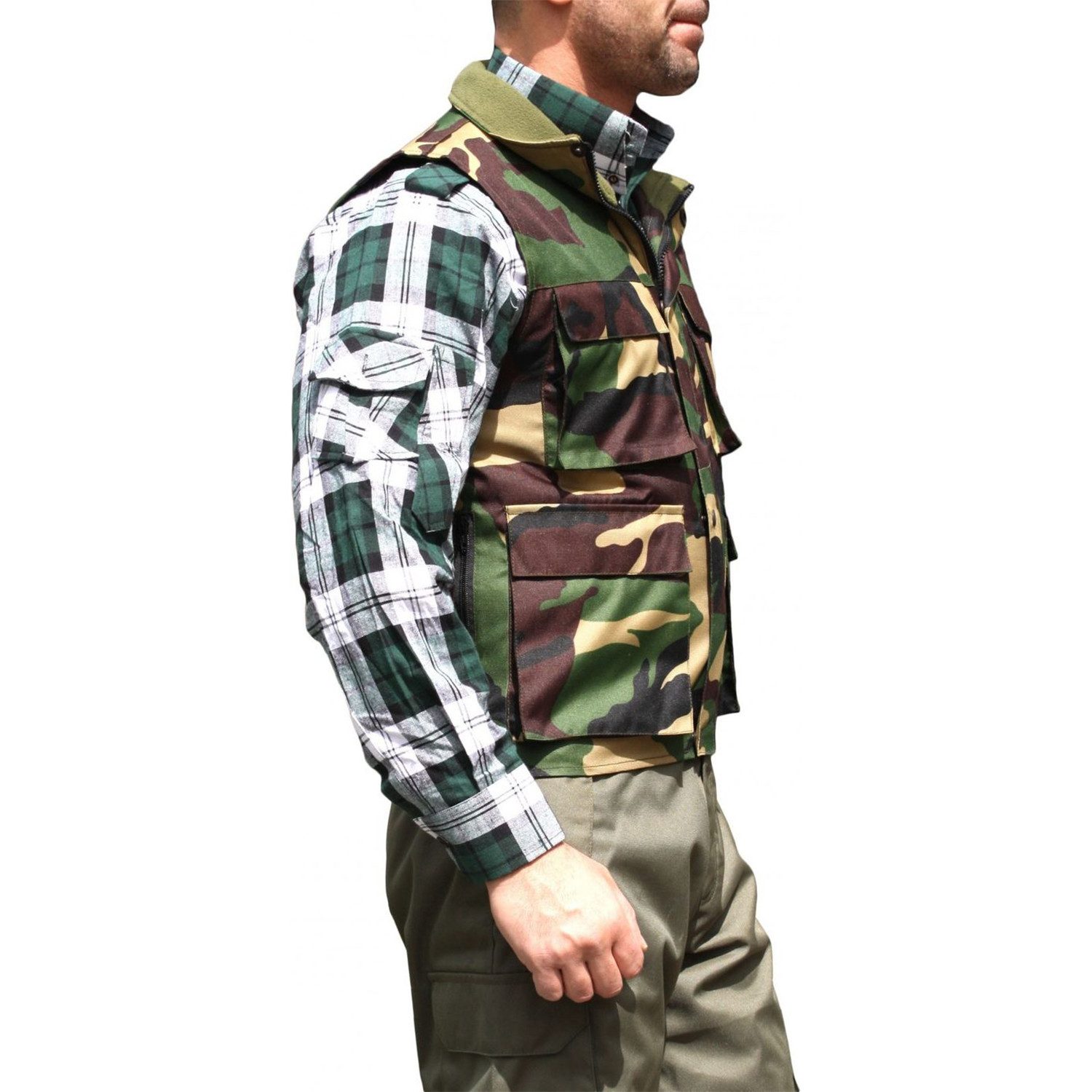 German Wear Jagdweste GW611W Jagdweste in der Farbe Militär mit einer Hirsc günstig online kaufen
