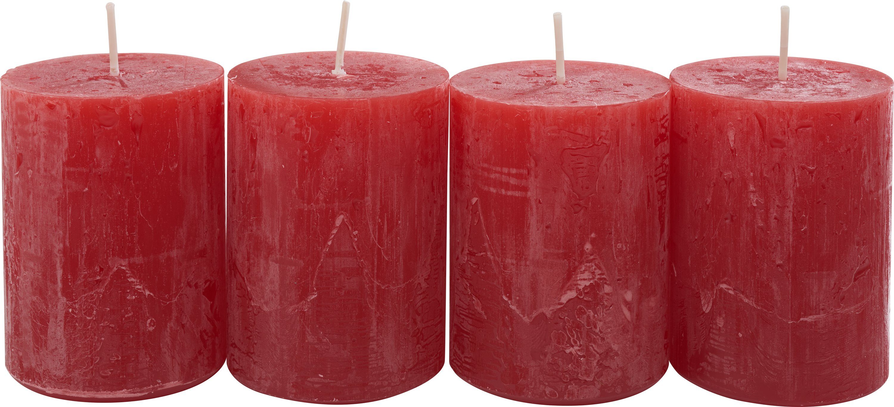 Wenzel Stumpenkerze Stumpenkerze Rustik, 4 Stück günstig online kaufen