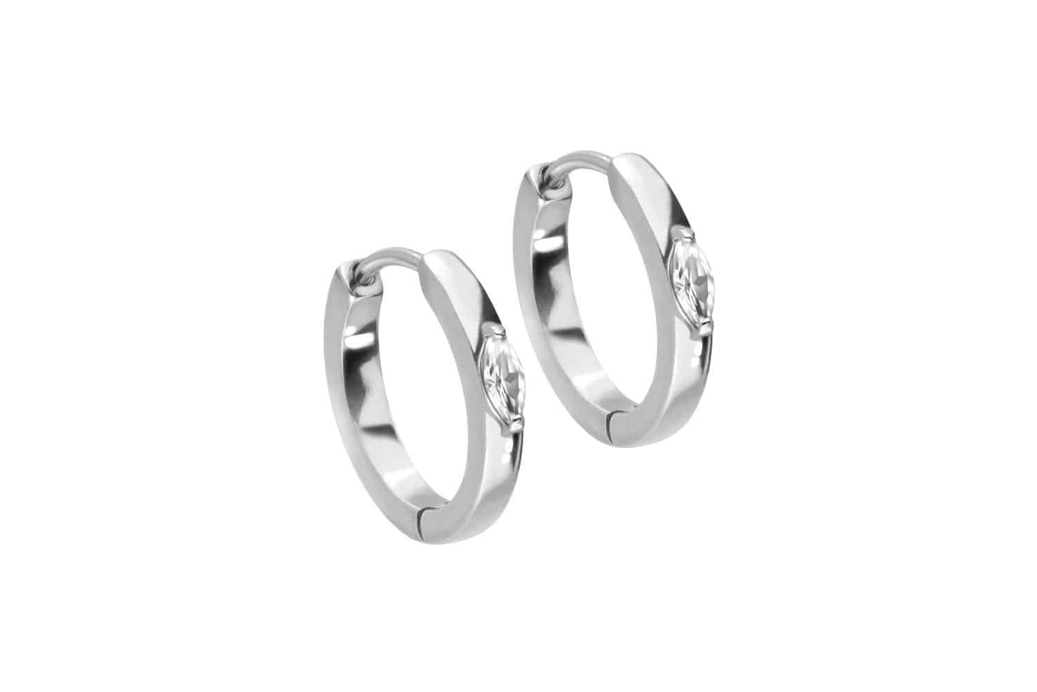 FILANGO Piercing-Set Chirurgenstahl Ohrclicker Creolen EINGEFASSTER günstig online kaufen