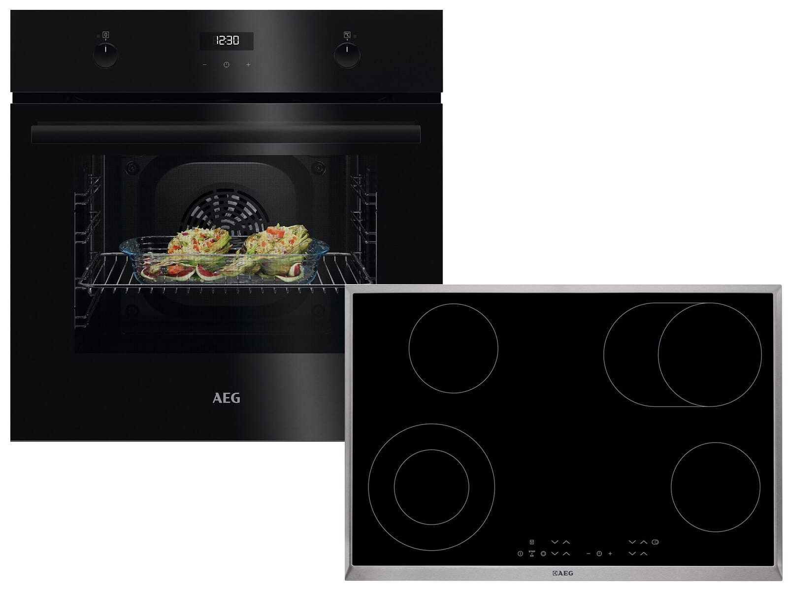 AEG Backofen-Set, mit kein Auszug vorhanden, Reinigung mit Wasser / Dampf, Timer