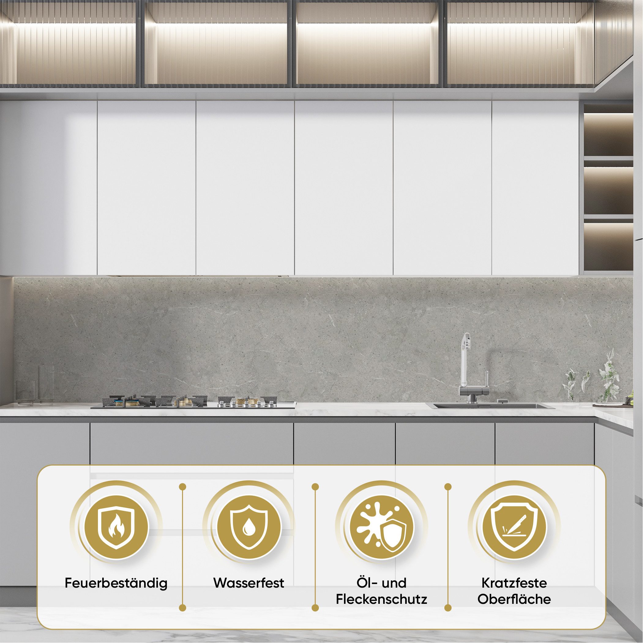 IZODEKOR 3D Wandpaneel IZODEKOR SPC Wandpaneel Betonoptik Dunkelgrau 60x120cm Wasserfest, Wasserfest, Kratzfest, Leichtgewicht, Emissionsklasse