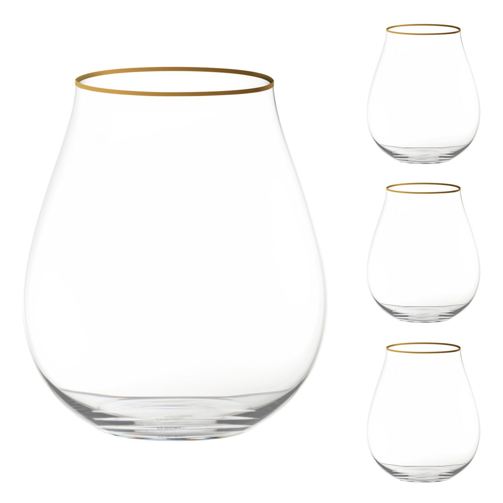 Glas Gin Set Limitierte Edition mit Goldrand