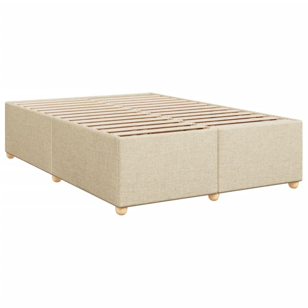 vidaXL Bett Bettgestell ohne Matratze Creme 140x200 cm Stoff
