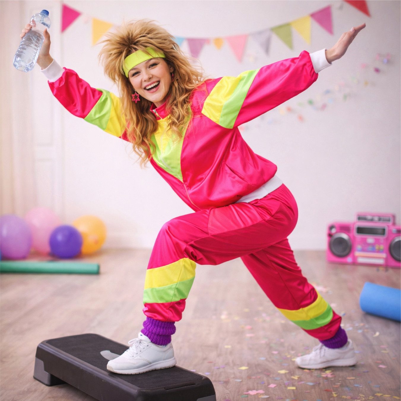 TK Gruppe Kostüm Overall Retro – 80er-Jahre Kostüm im klassischen Vintage-Look Fasching