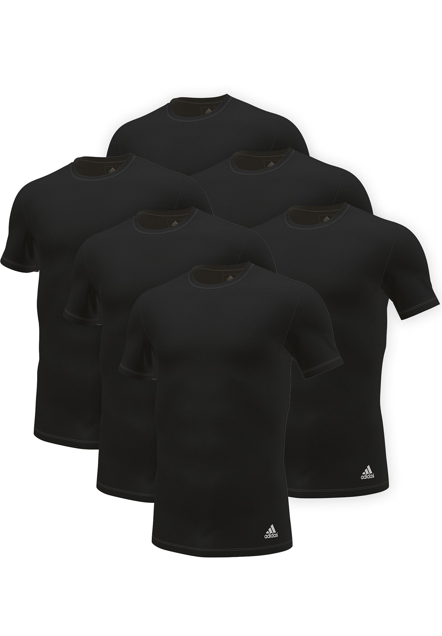 adidas Performance Poloshirt Crew Neck Shirt (6PK) Black