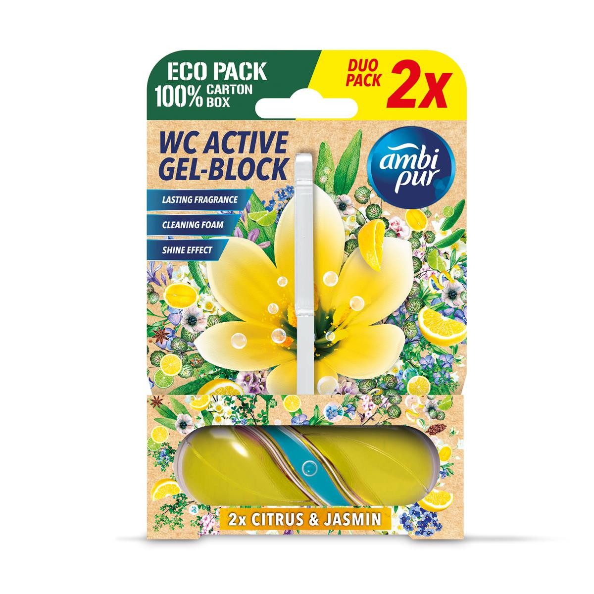 WC-Duftspüler Ambi Pur WC Active Gel-Block 2x45g Citrus & Jasmin - WC Duft (1er Pack