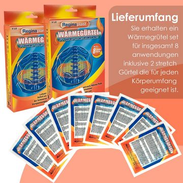 Mete Wärmegürtel Heizgürtel mit Wärme Pads 2er Set 4 Anwendungen ohne Chili 8 Std, Set 2-tlg., gegen Rückenschmerzen, Wärmekissen Rückengürtel gegen Muskel Rückschmerzen Heizgürtel