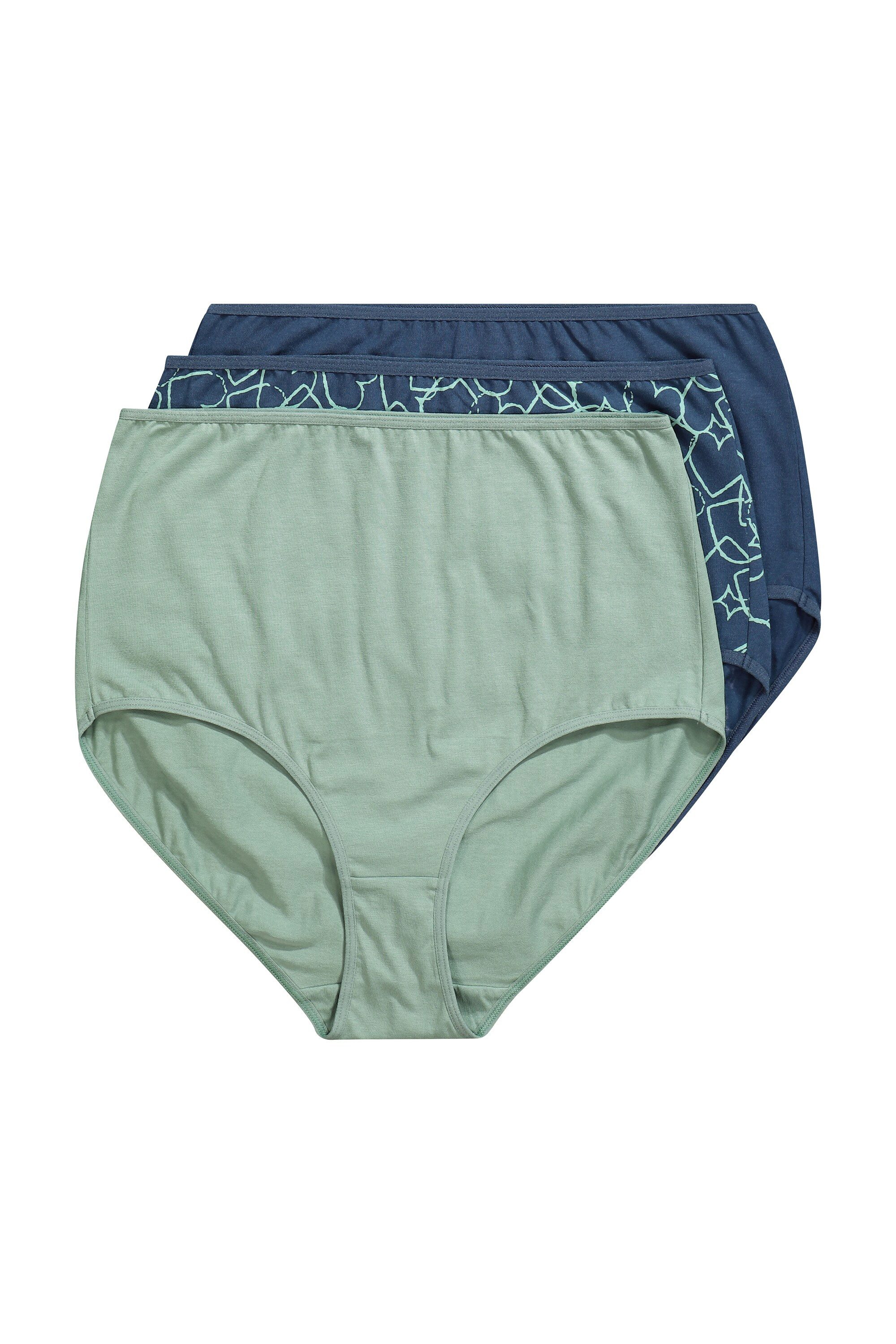 Ulla Popken Maxislip Maxislips 3er-Pack Herzen/einfarbig