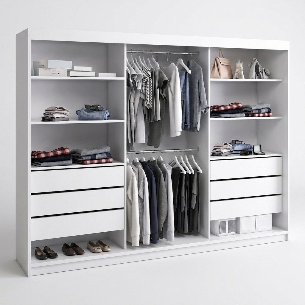 A&J MöbelLand GmbH Schiebetürenschrank BELANO – Moderner Kleiderschrank mit Schiebetüren (Die perfekte Kombination aus modernem Design, hoher Funktionalität und großzügigem Stauraum für Kleidung, Bettwäsche und Accessoires, erhältlich in verschiedenen Farben und Innenaufteilungen., Breite: 200 cm, Höhe: 215 cm, Tiefe: 59,5 cm) TOP ANGEBOT! Moderner Schwebetürenschrank.