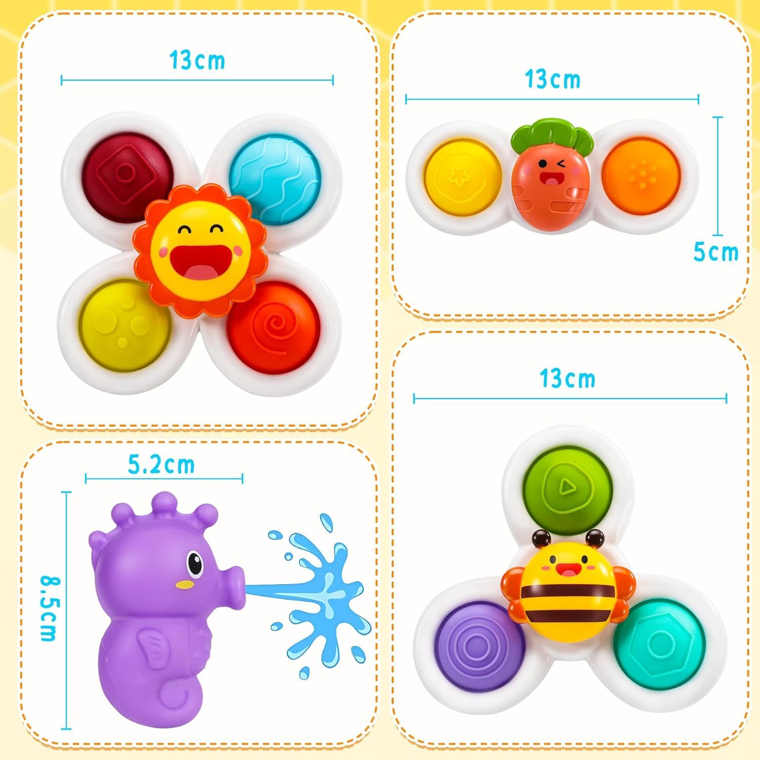 POPOLIC Greifspielzeug Saugnapf Spielzeug Spinner Baby - Baby Spielzeug 6-1 günstig online kaufen