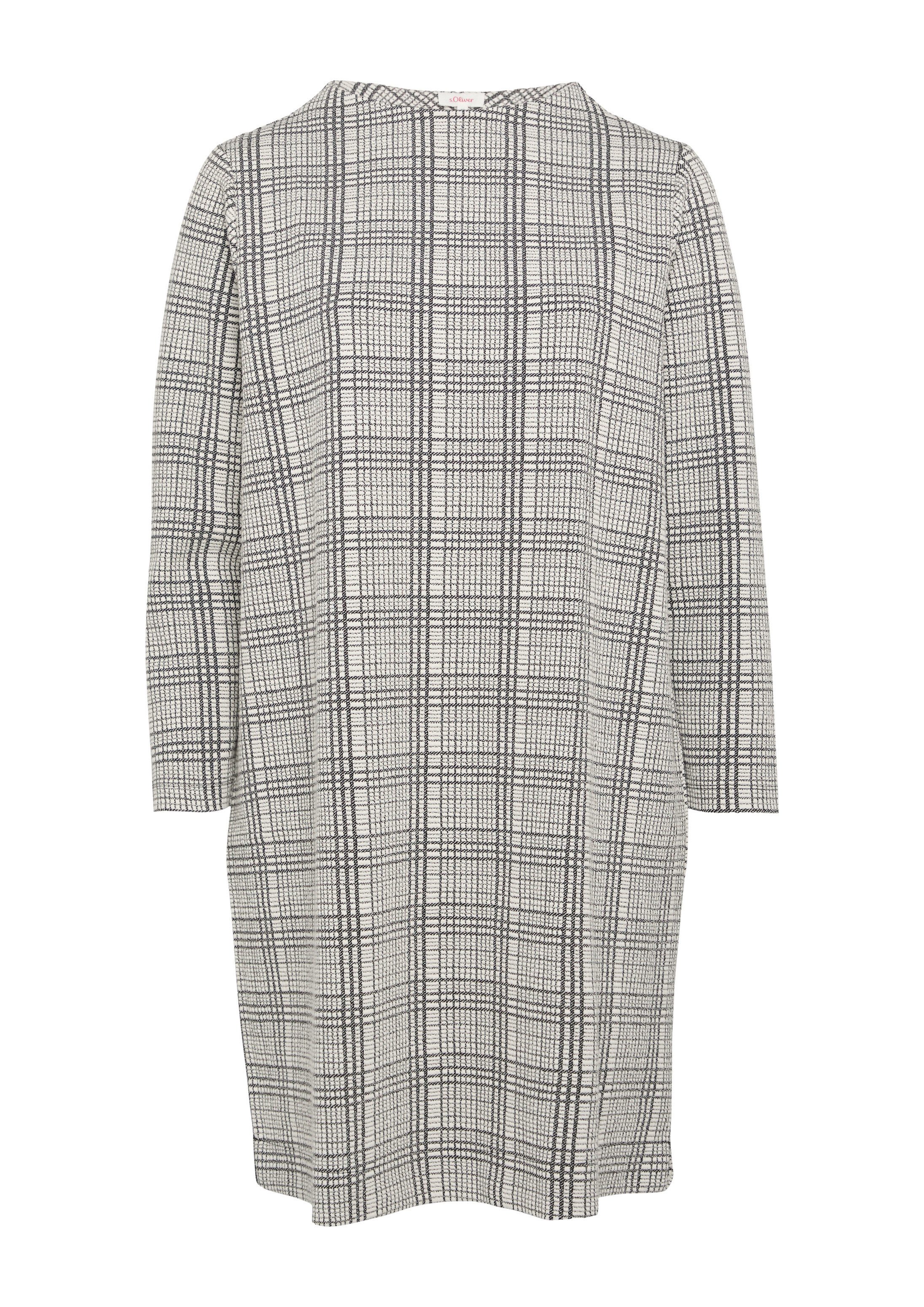 s.Oliver Minikleid Kleid Gemustertes Sweat-Kleid mit Turtleneck