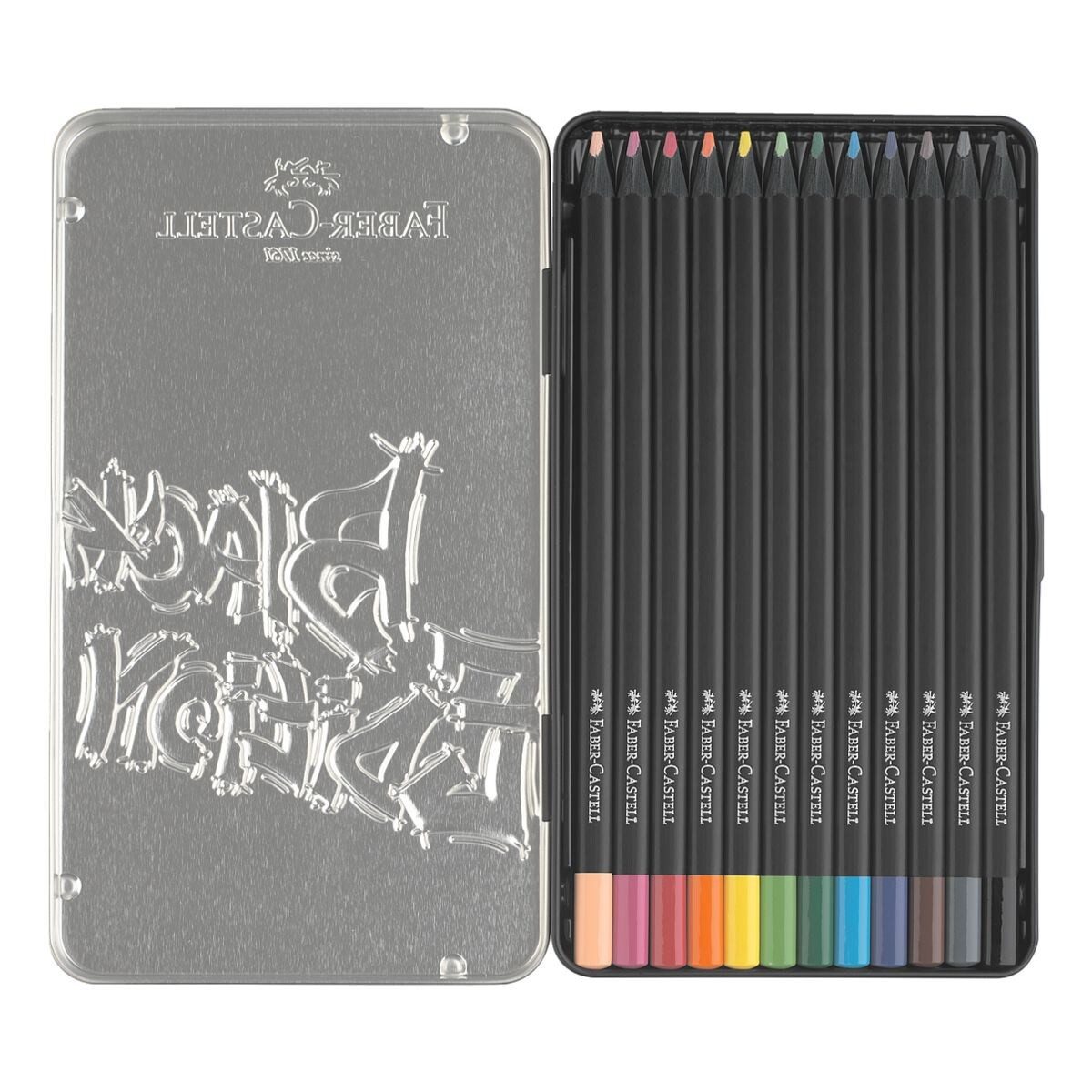 Faber-Castell Buntstift Black Edition, (12-tlg), im Metalletui