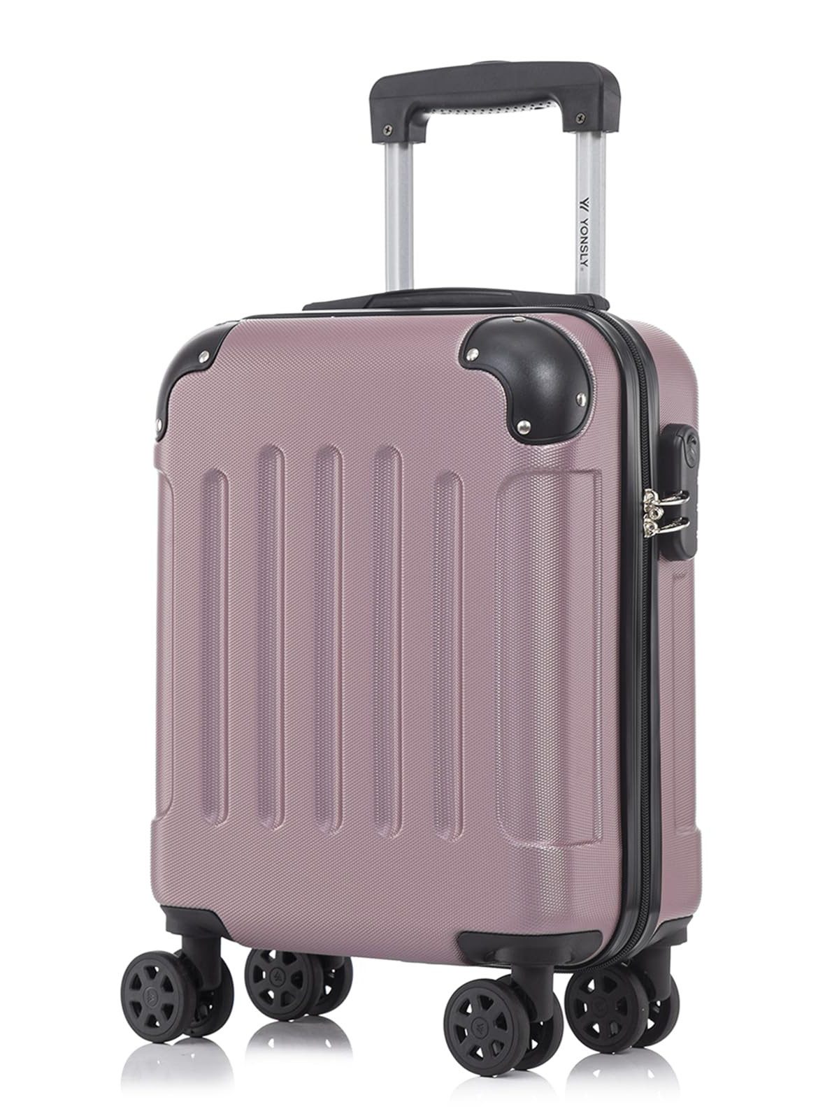 yonsly Hartschalen-Trolley Hartschalen-Koffer Trolley 360° Rollen, robuster Reisekoffer, 4 Rollen, mit Zahlenschloss, für Business und Urlaub 46/55/66/76 cm