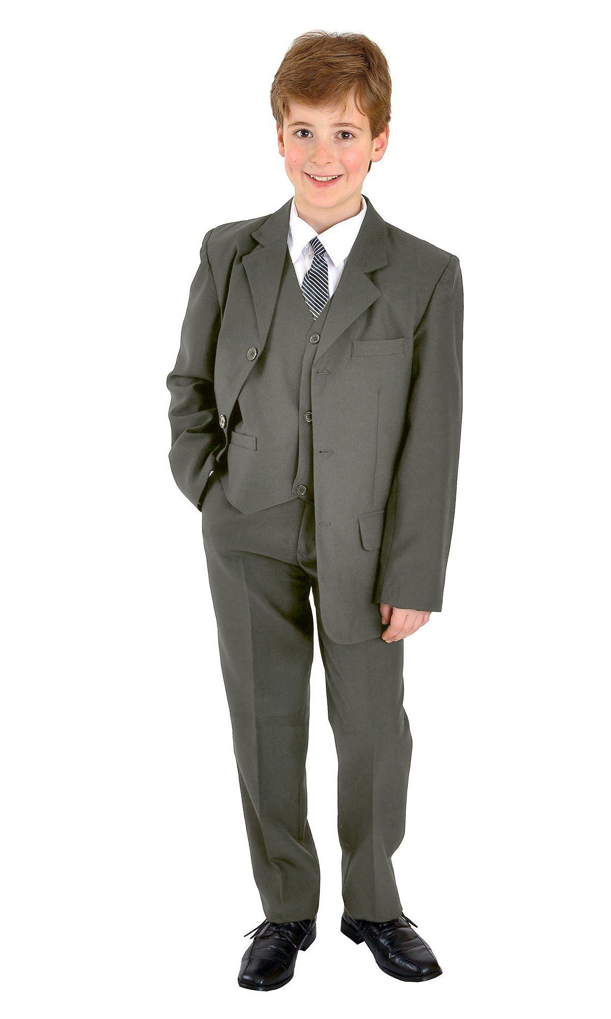 Family Trends Anzug Kombination Set 5 Teilig Sakko Hemd Krawatte Weste Hose,  Bestens geeignet für Hochzeiten, Kommunion und Konfirmation