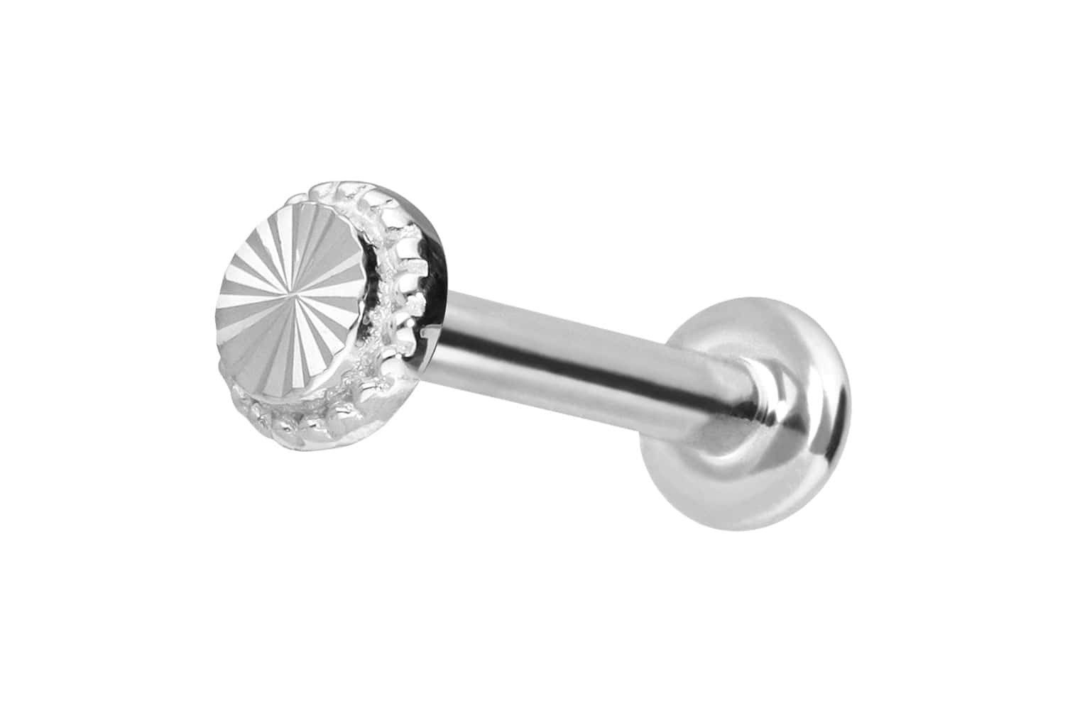 Piercing-Set 14 Karat Gold Labret mit Innengewinde DISC