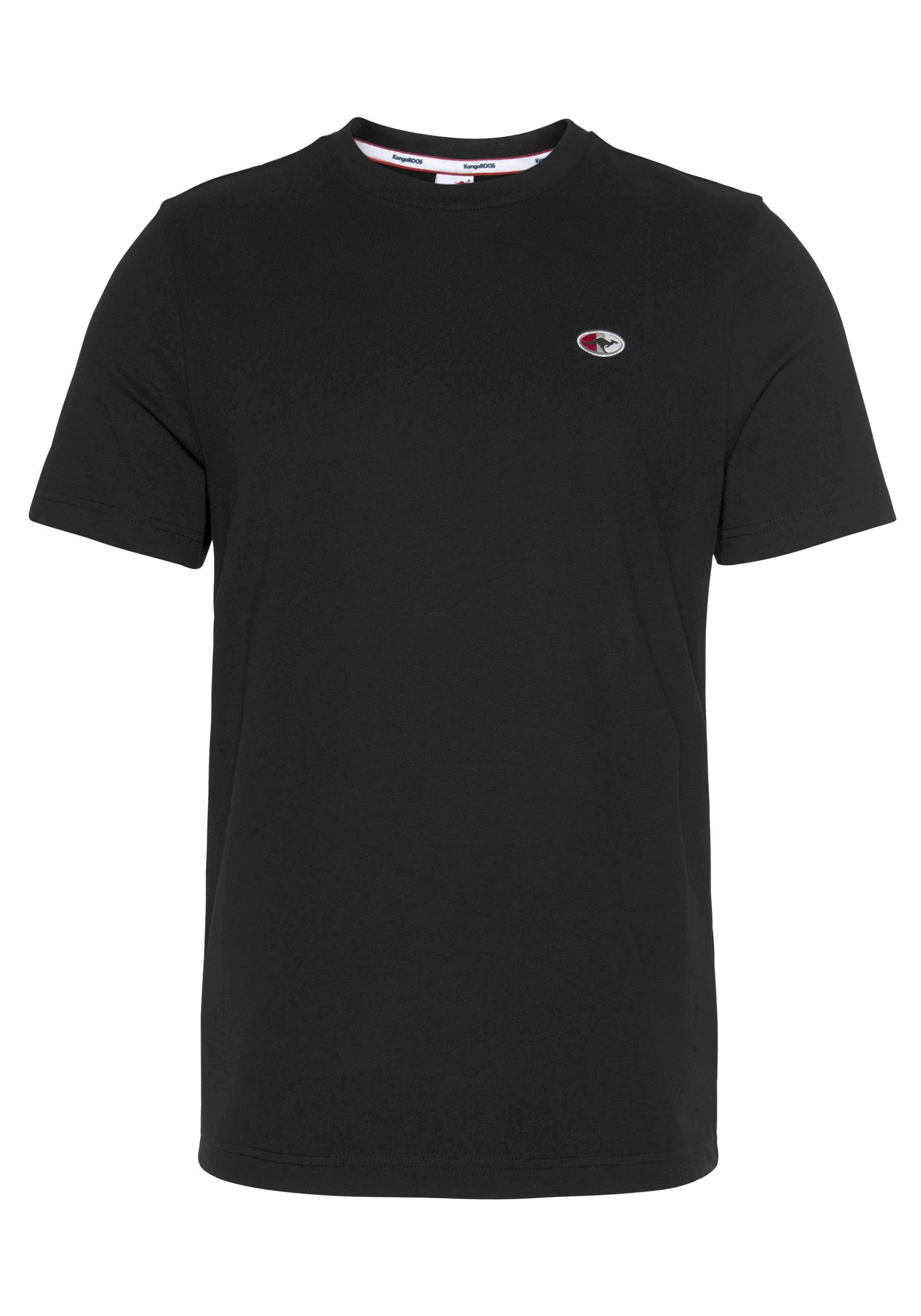 schwarz KangaROOS T-Shirt unifarben