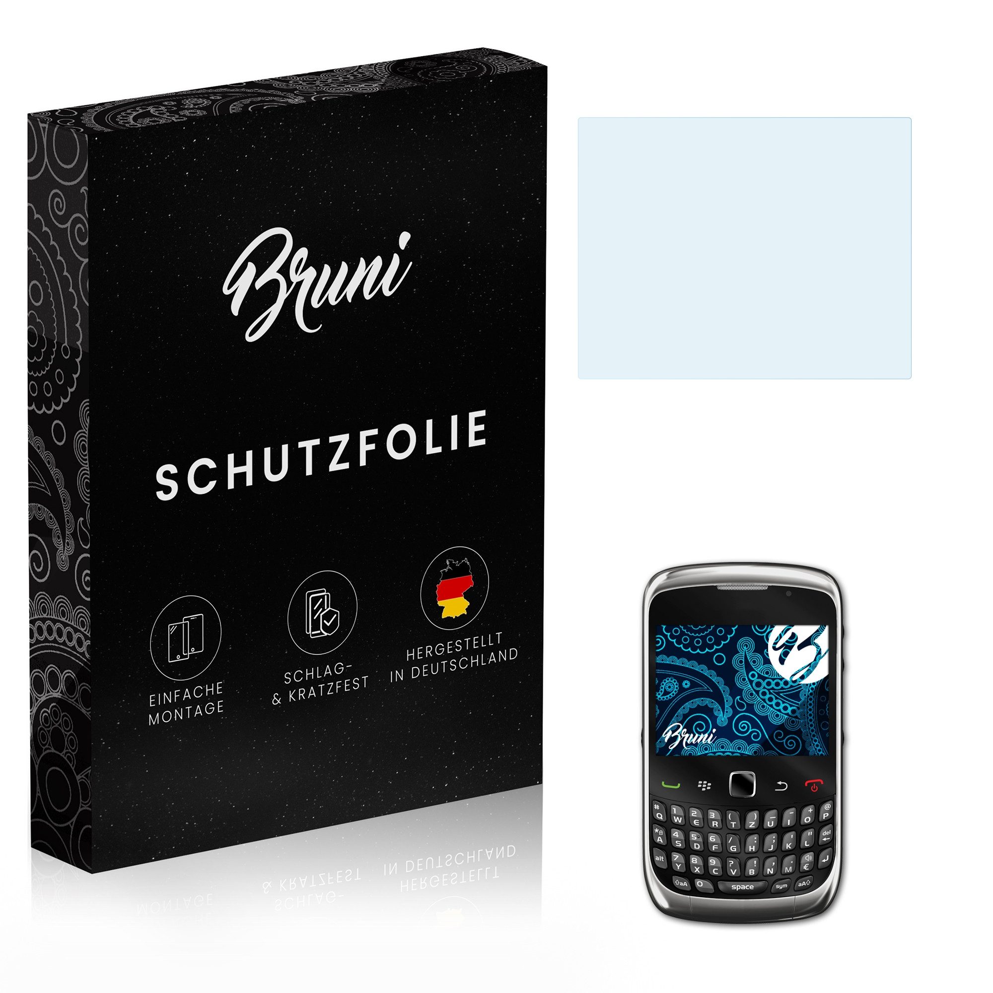 Bruni Schutzfolie Glasklare Displayschutzfolie für 8900 Curve, (2 Folien), praktisch unsichtbar