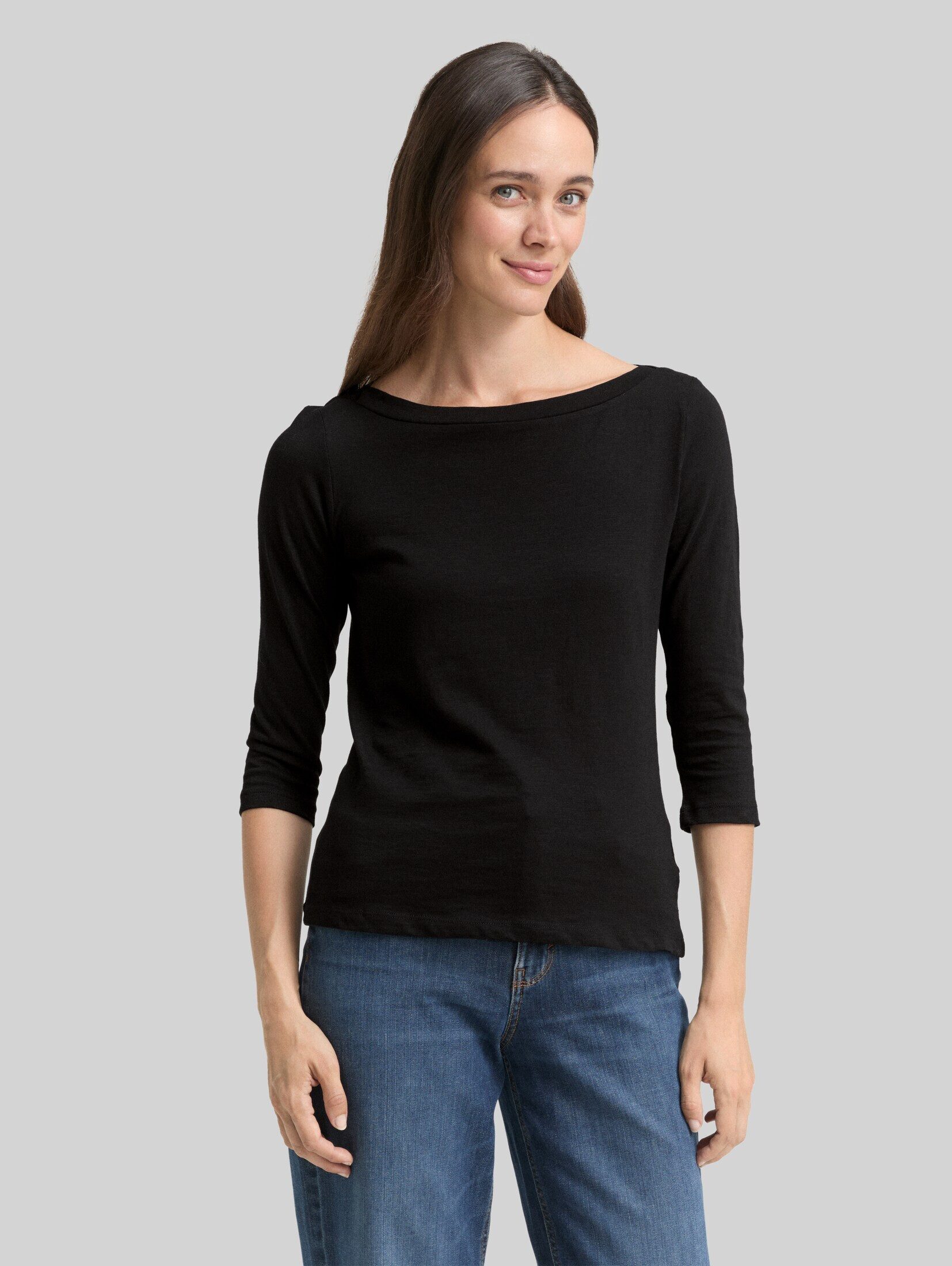 Tom Tailor 3/4-Arm-Shirt T-Shirt Longsleeve mit 3/4-Arm aus Baumwolle
