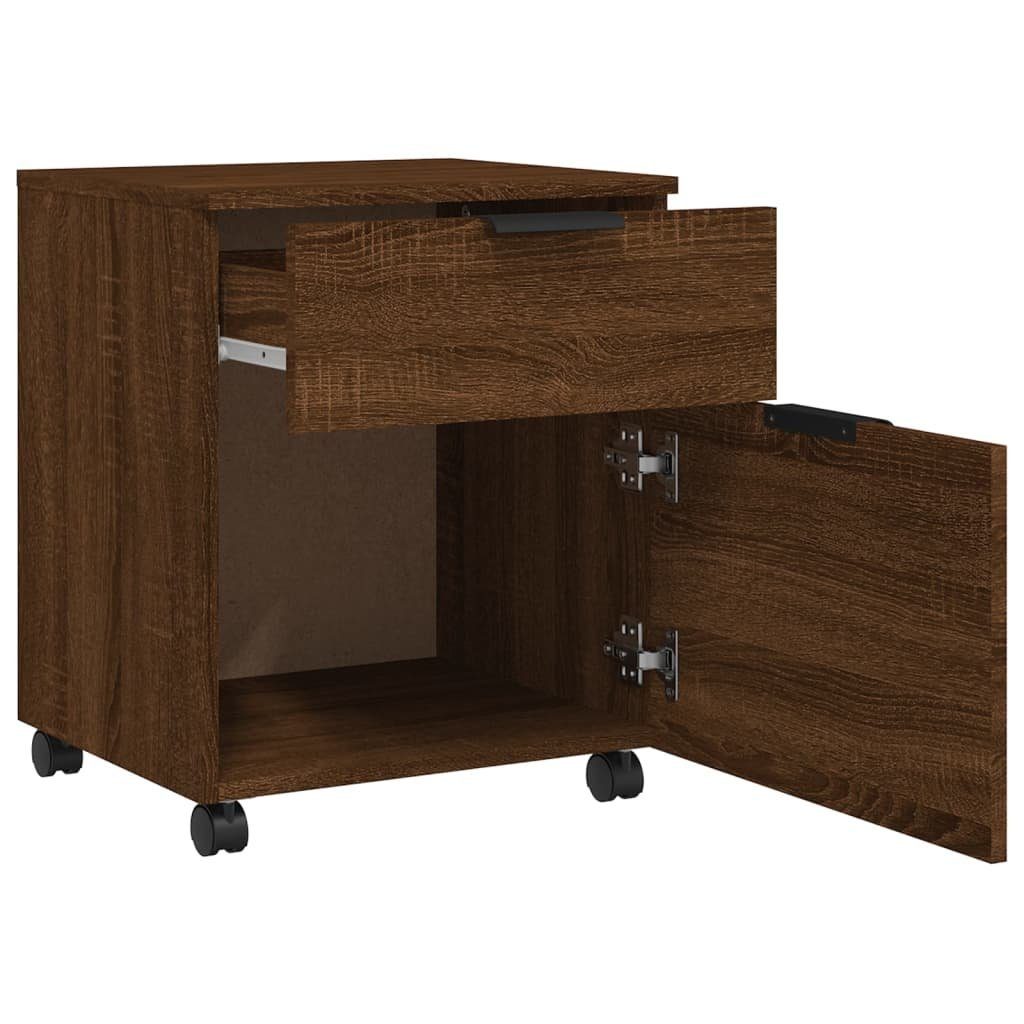 vidaXL Aktenschrank Mobiler Rollen 45x38x54 Braune Eiche (1-St) Aktenschrank mit cm Braun Eichen-Optik