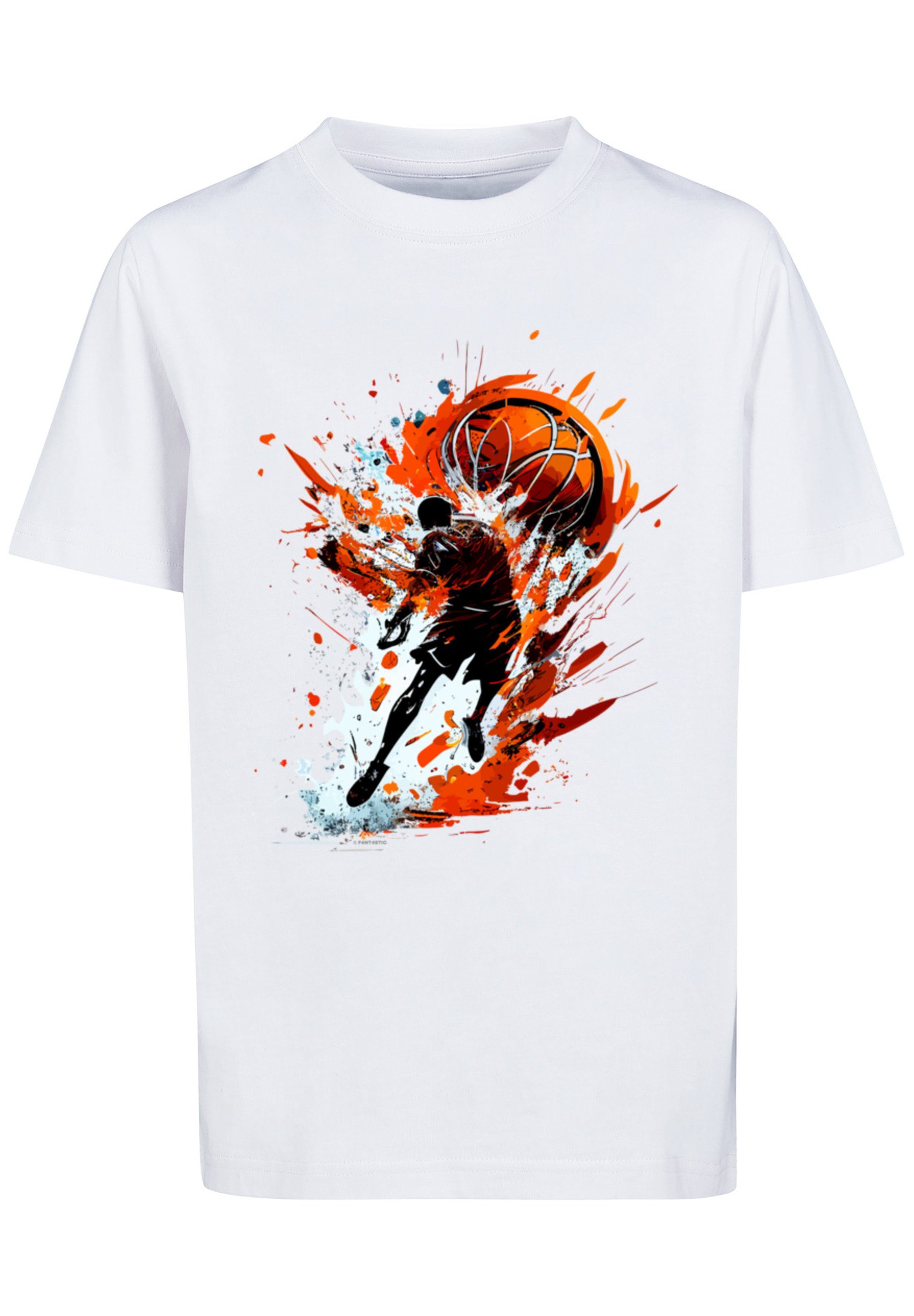 Splash UNISEX Basketball weiß Print T-Shirt Sport F4NT4STIC