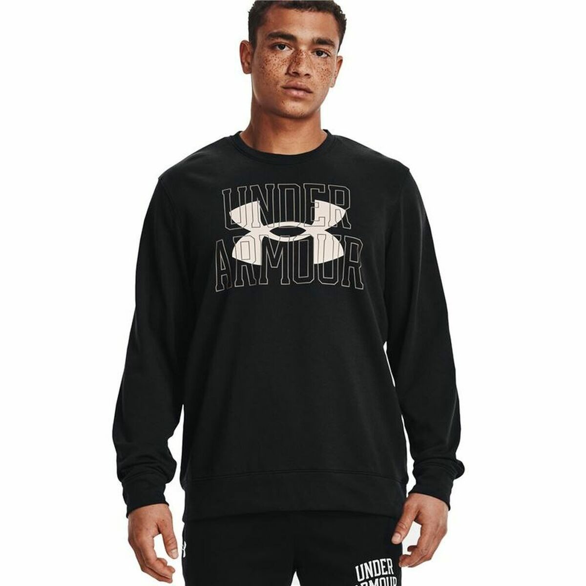 Under Armour® T-Shirt Herren Langarm-T-Shirt Under Armour Logo Crew Schwarz