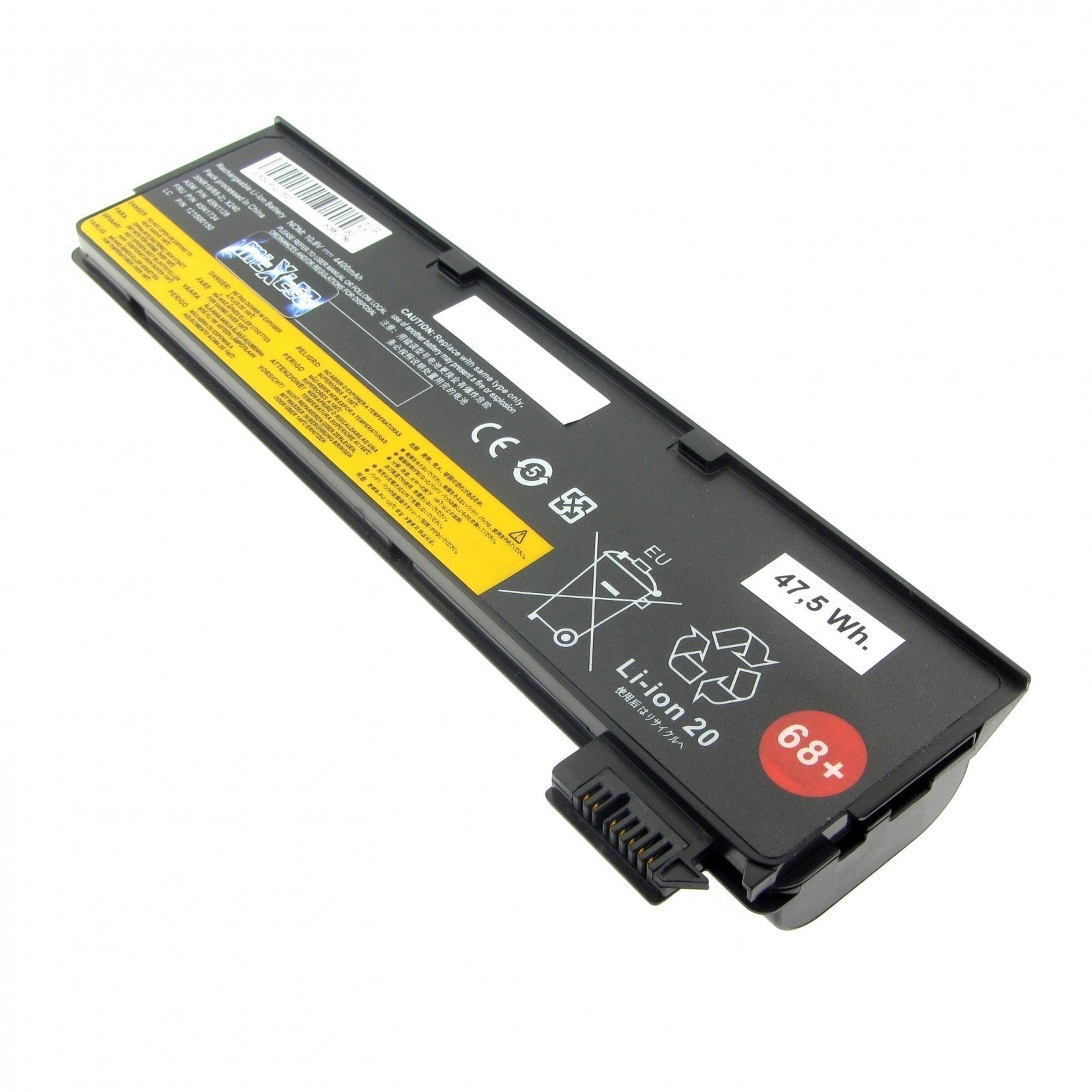 (LiIon) MTXtec LENOVO Lithium-Ionen 10.8V, ThinkPad T560 4400mAh Zellen, 6 Akku 48 für LiIon, Laptop-Akku, Wh,