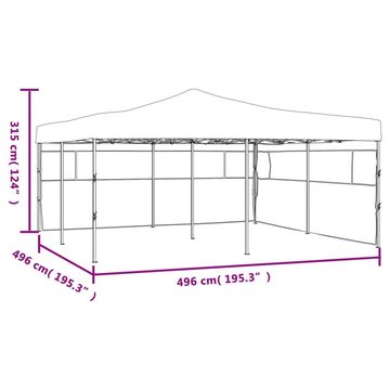 vidaXL Partyzelt Faltpavillon mit 2 Seitenwänden 5x5 m Creme