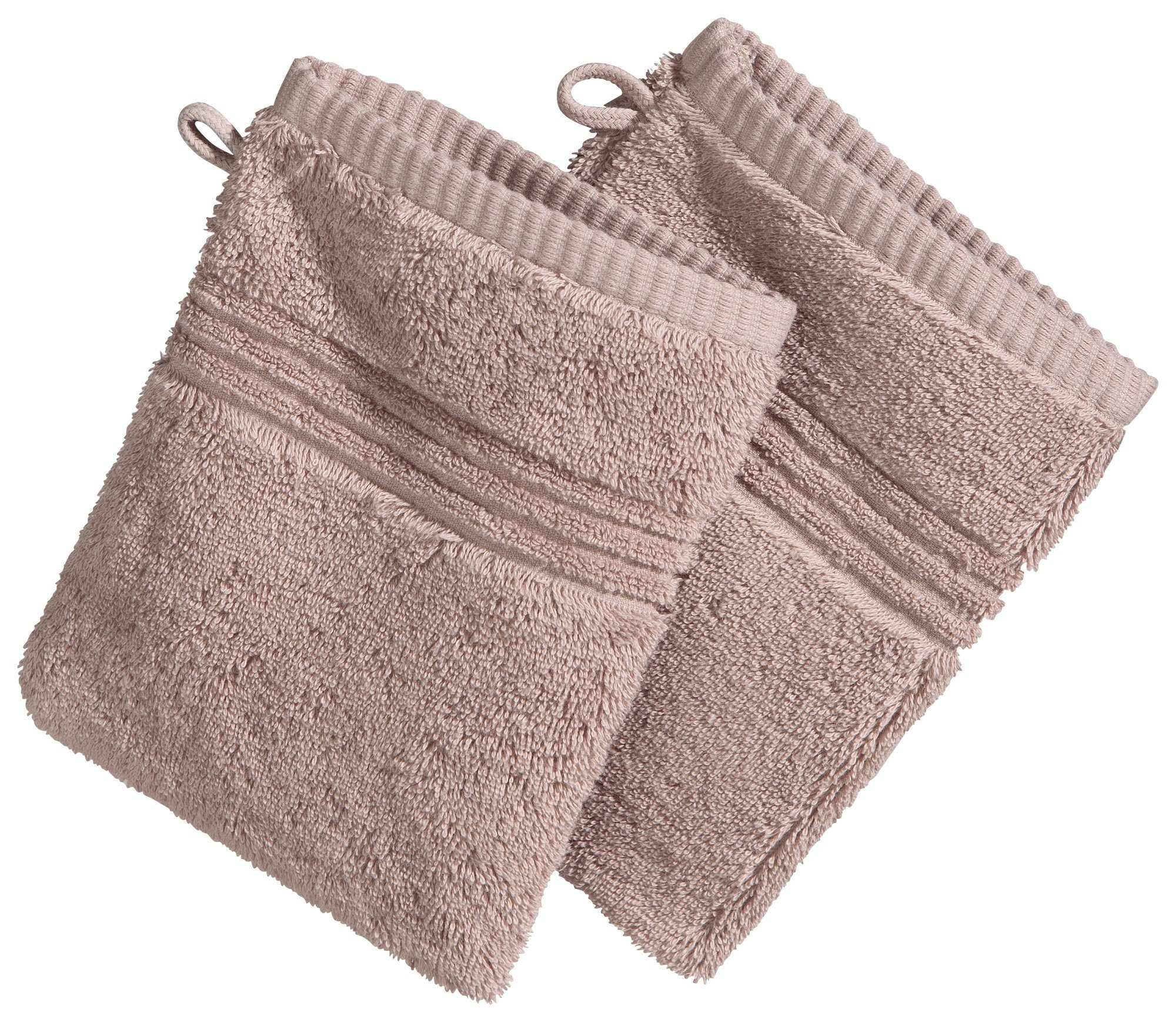 Erwin Müller Waschhandschuh Waschhandschuh "Konstanz" 2er-Pack, Frottier, Walk-Frottier Uni