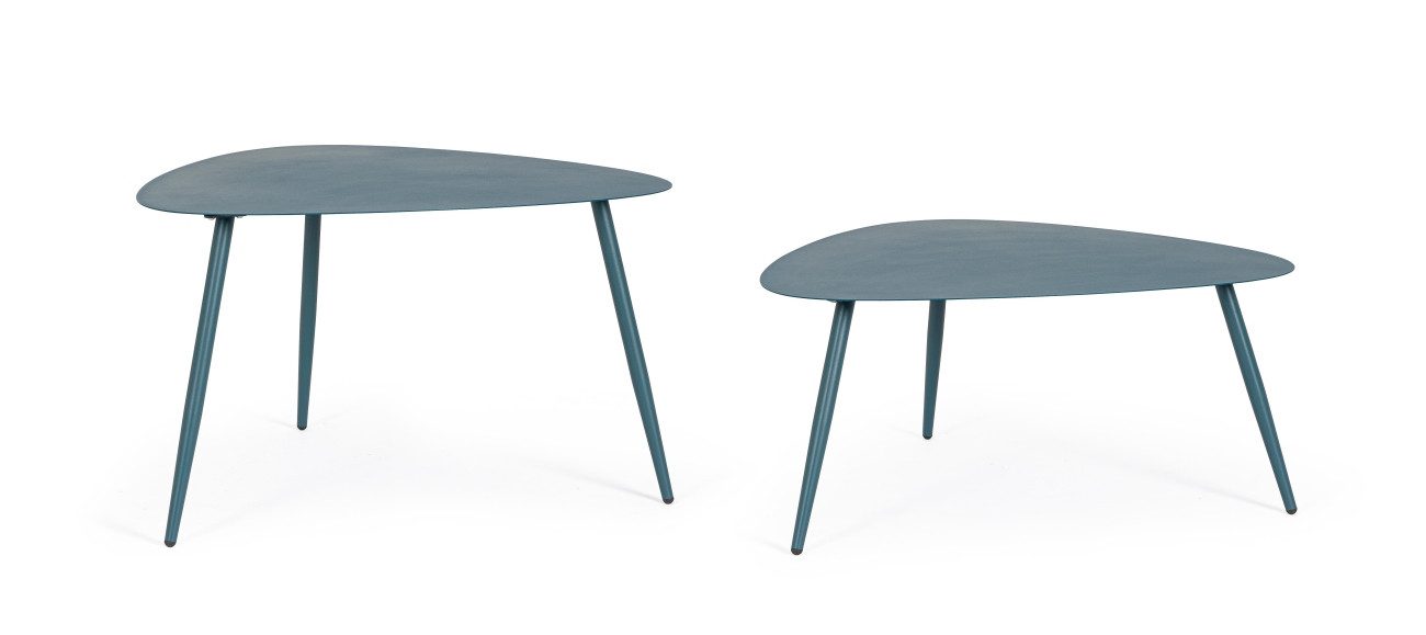 Bizzotto Couchtisch Set Yvonne aus Metall, Ottanio, 2er-Set: 77x73x35 / 77x73x45 cm