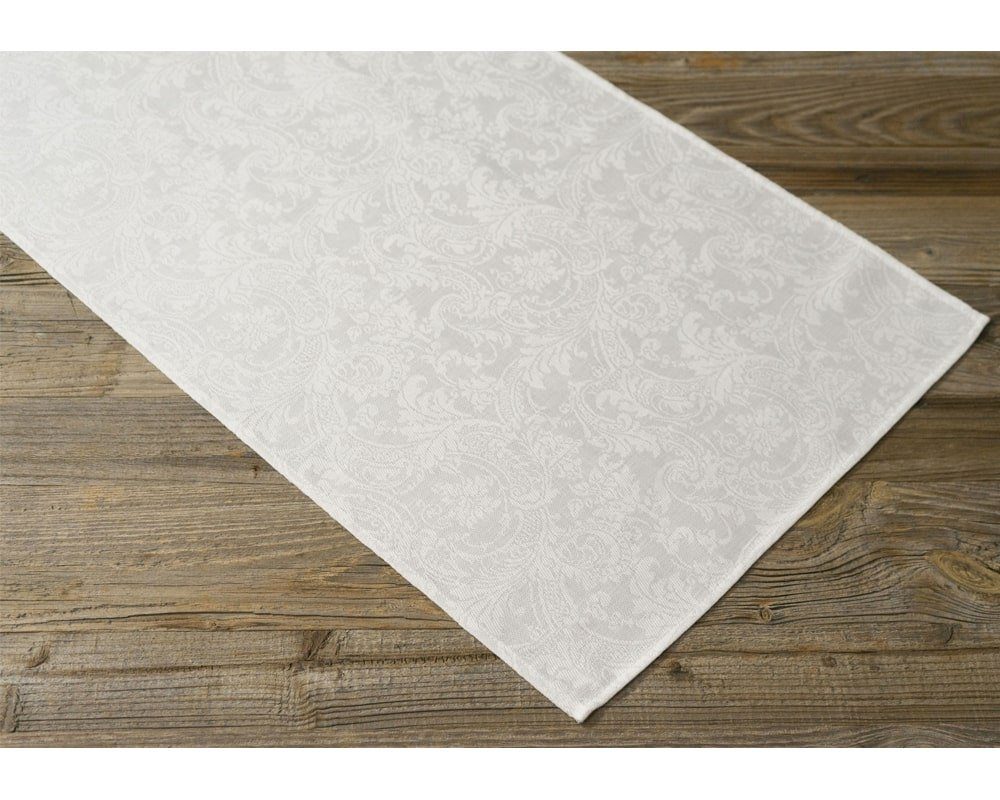 Textil Tischdecke Leinen Tischläufer cm (1-tlg) & matches21 47x100 HOME HOBBY einfarbig weiß MILA