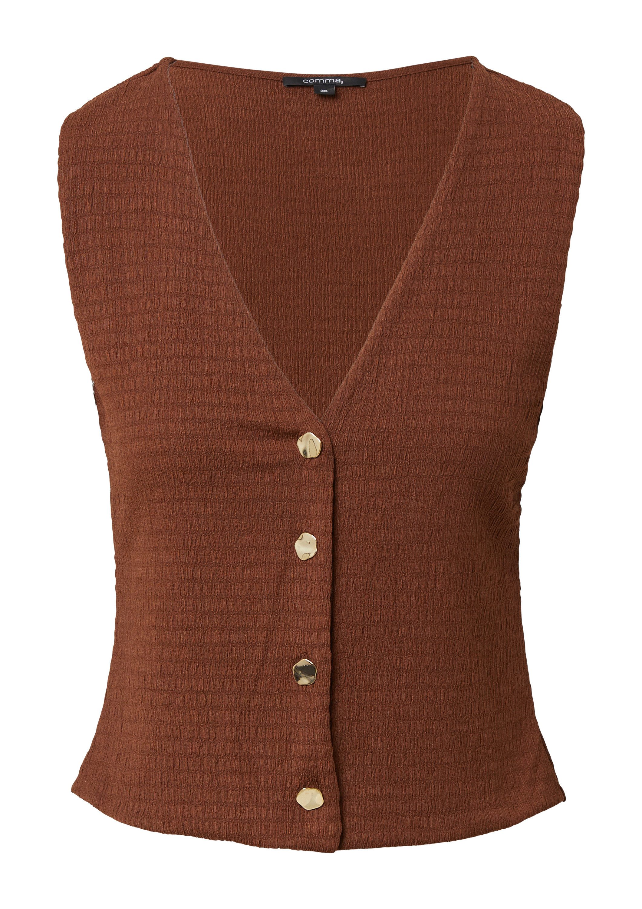 comma Muskelshirt T-Shirt Schmale Weste aus Strukturjersey günstig online kaufen