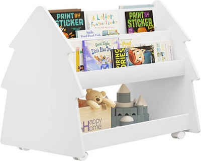 Woltu Bücherregal, 1-tlg., Kinderregale für Spielzeug und Bücher aus MDF Weiß