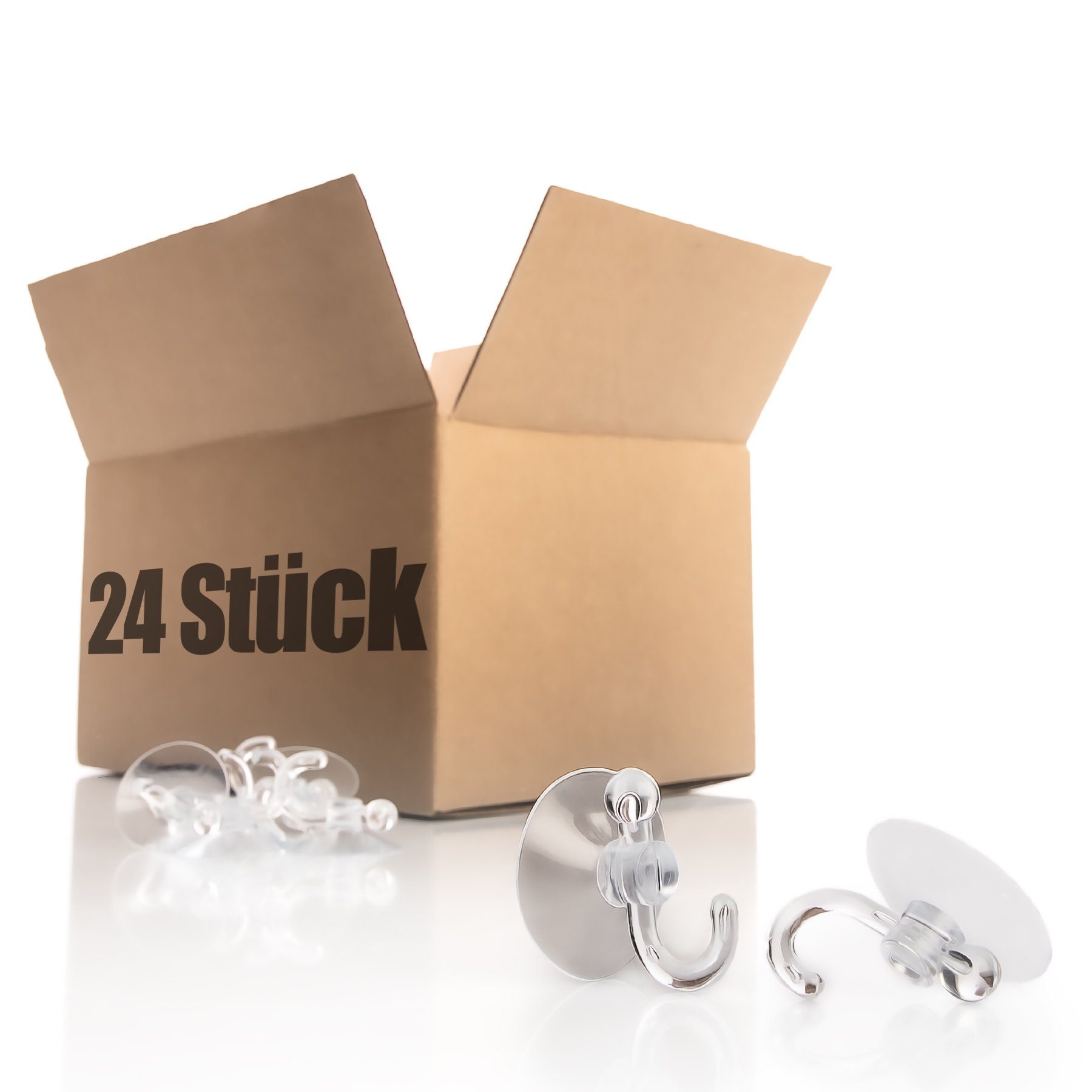 BigDean Saugnapfträger 24 Stück Saugnapfhalter mit Kunststoffhaken Ø 3 cm, günstig online kaufen