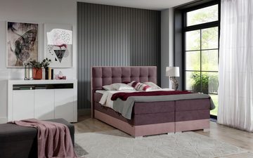 ALTDECOR Boxspringbett GLOSSON (H3 Matratze Bonellfederung, Topper, Kopfteil, Bettkasten)