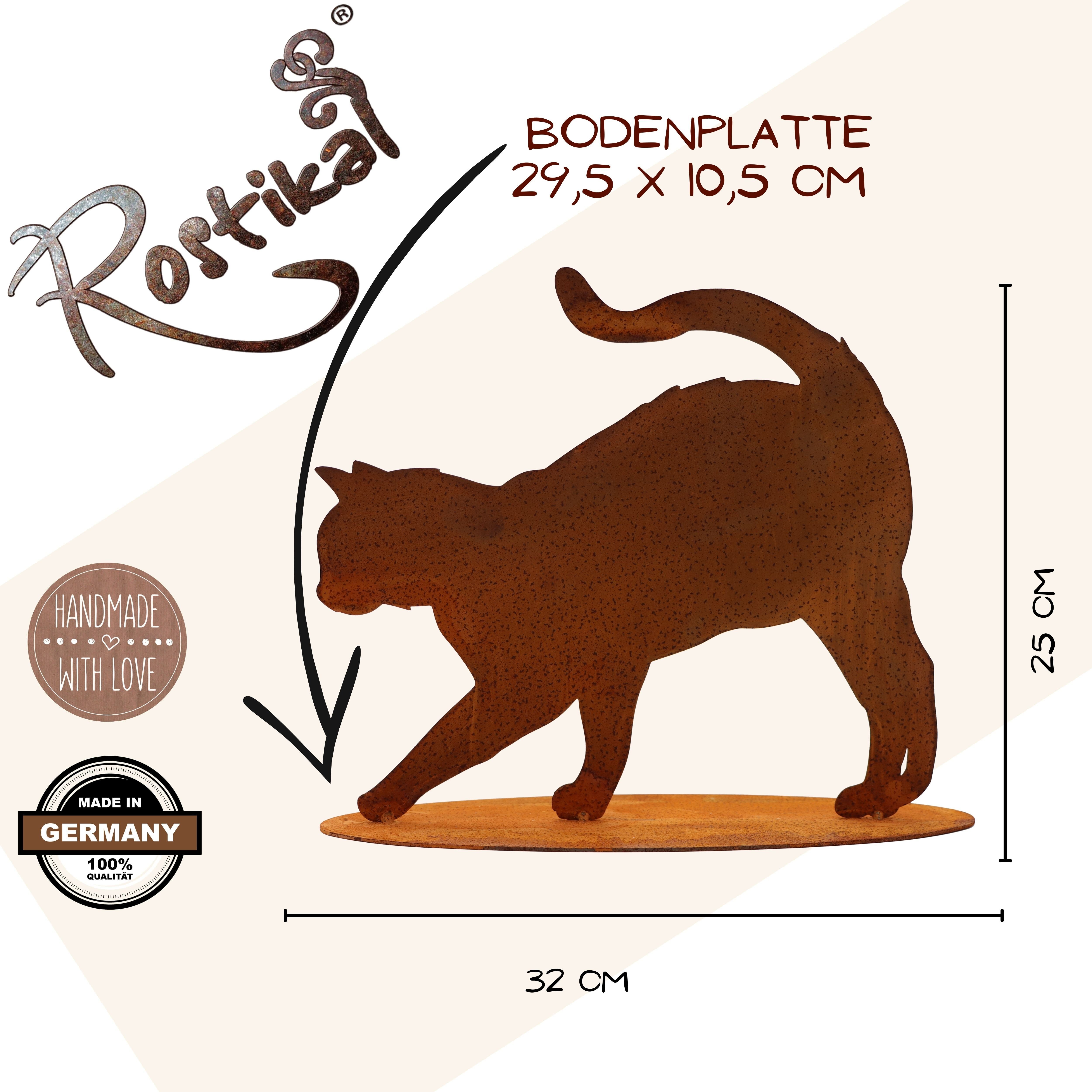 Rostikal Gartenfigur Katze aus Cortenstahl Edelrost Metall Deko wetterfest günstig online kaufen