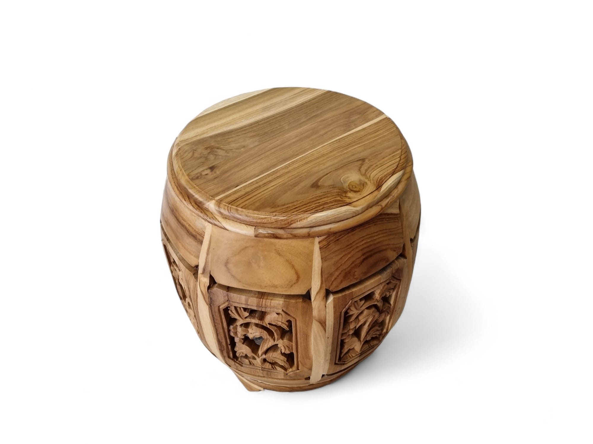 Kinaree Blumentisch Holz Beistelltisch TIANJIN, Massivholz, Schnitzerei, Unikate, Handgefertigt