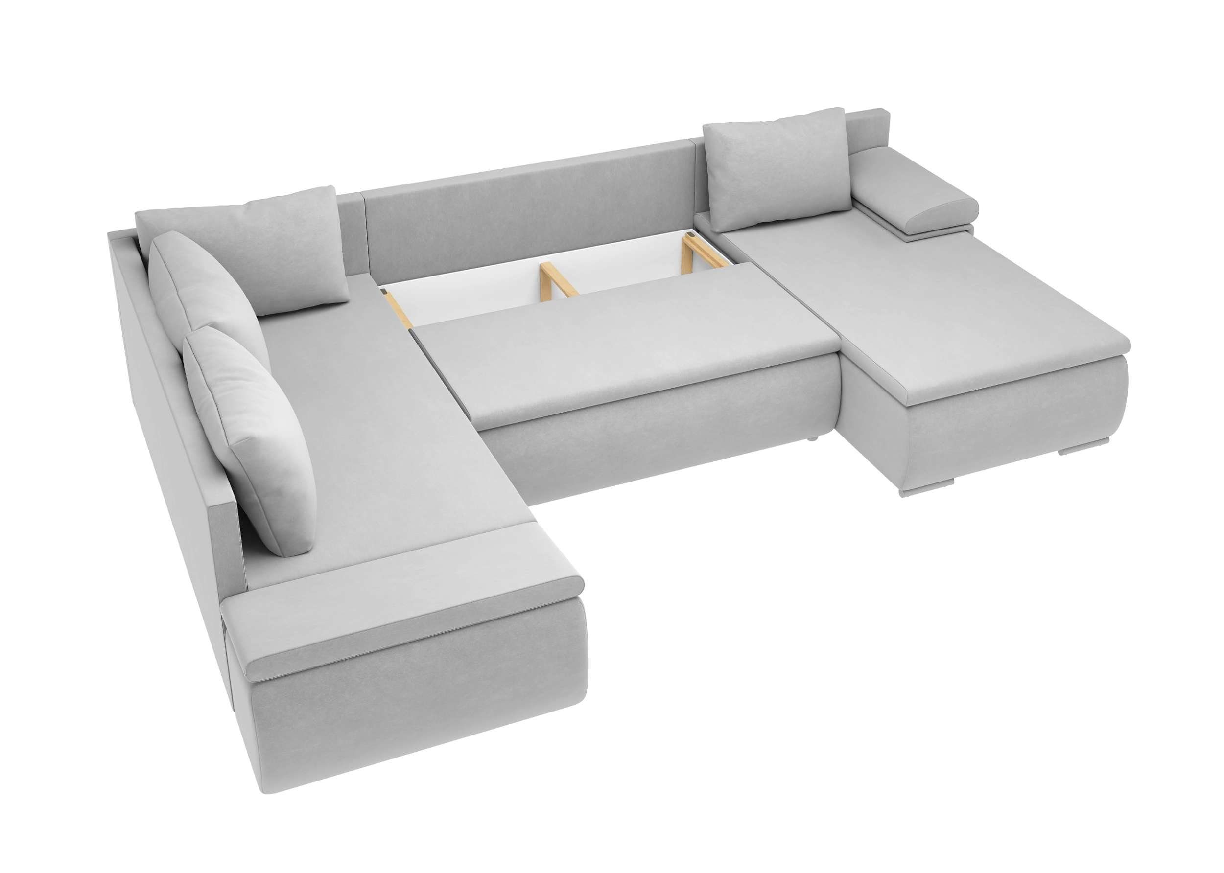 Wellenfederung rechts Sofa, Design, mane oder mit stellbar, bestellbar, frei Bettkasten, Raum mit Bettfunktion im Modern und Nessi, U-Form, links Wohnlandschaft Stylefy