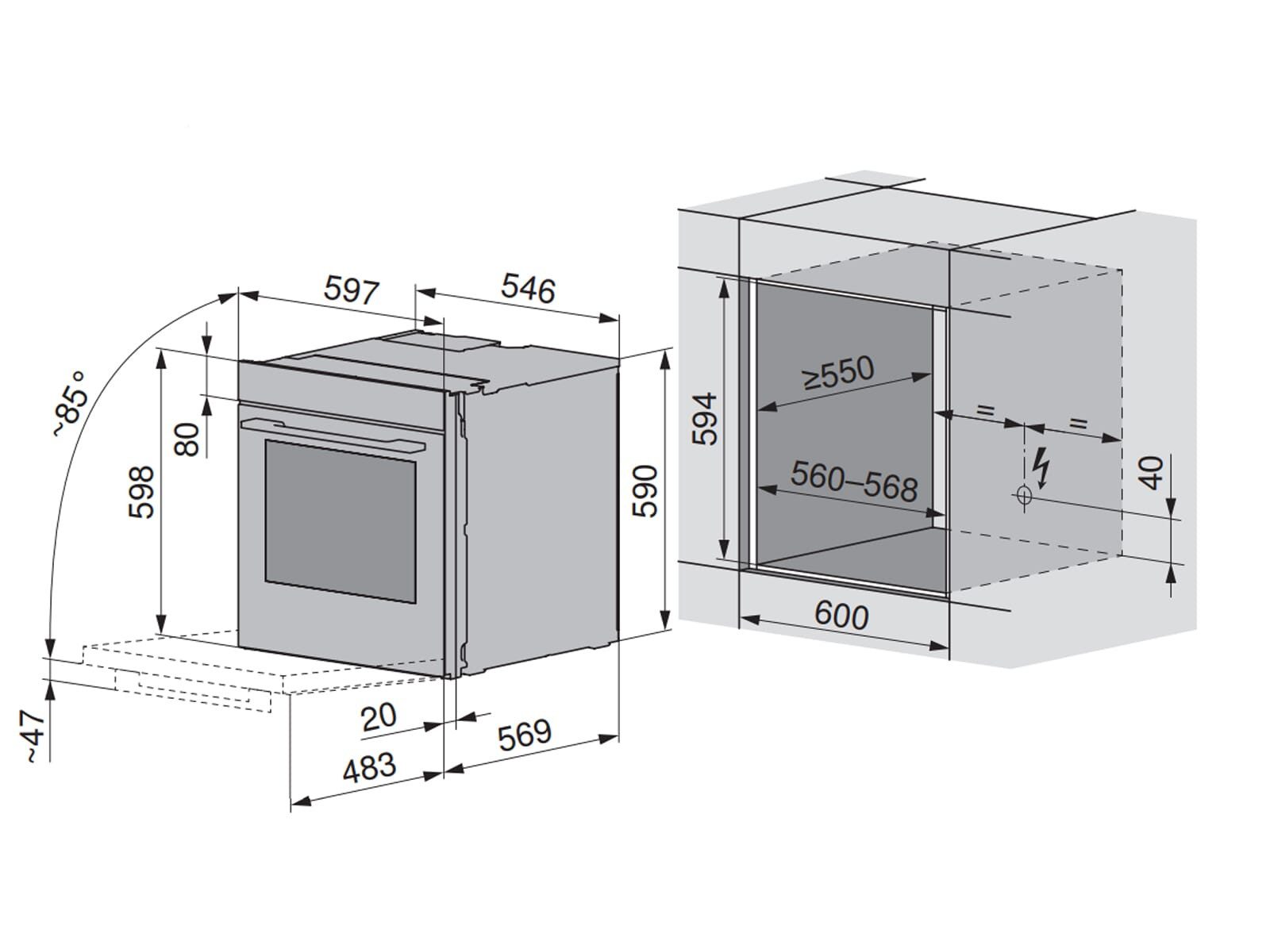 V-ZUG Dampfbackofen CombairSteamer V2000 60, mit Teleskopauszug nachrüstbar, Reinigungsprogramm, SoftOpen & SoftClose, Klimasensor, Vollfarb-Touchdisplay