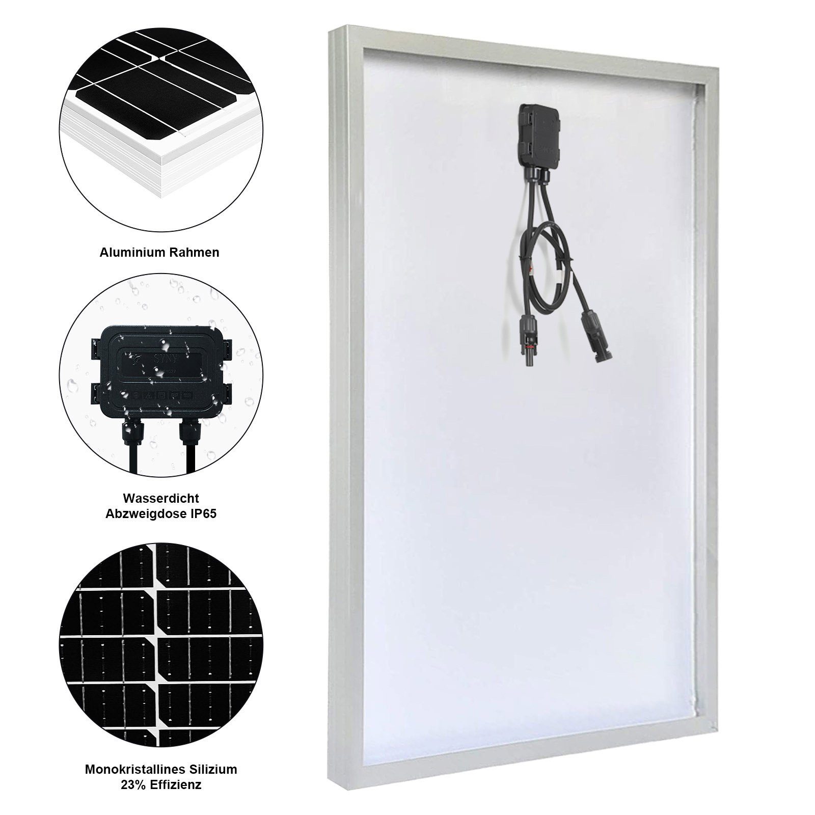 Thumbnail - GLIESE Solarmodul 600W Solarpanel Kit, 150,00 W, Monokristallin, (Set, 5 Stücke Solarmodul), hoher Wirkungsgrad in Kombi...