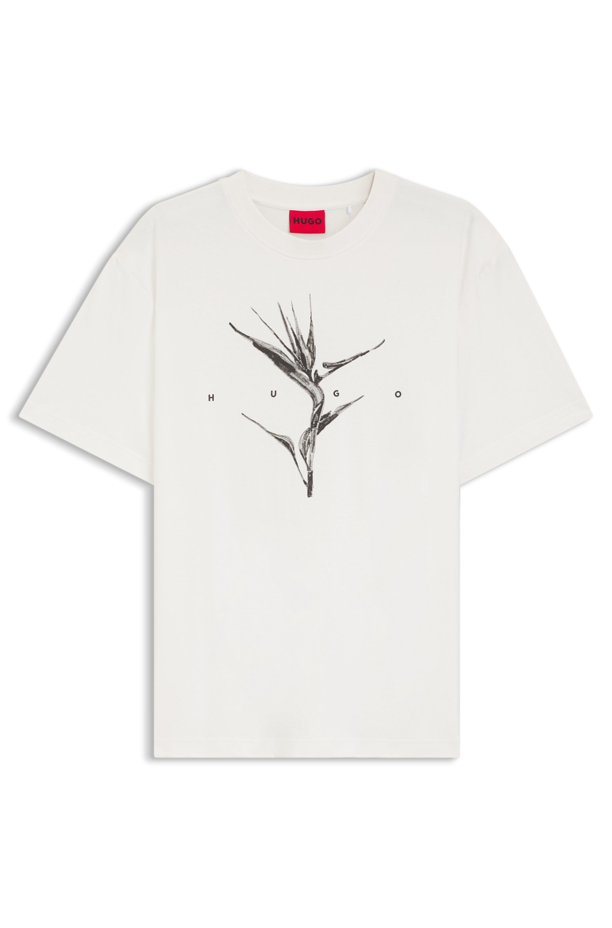 HUGO T-Shirt Darise Reine Baumwolle, Relaxed Fit, HUGO-Print – Bild 4 von 5