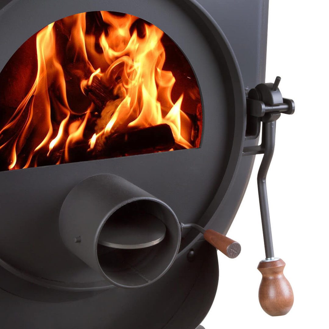Bruno Kaminofen Bruno® Werkstattofen Pyro II mit Herdplatte schwarz 16 kW Stahl A, 16 kW