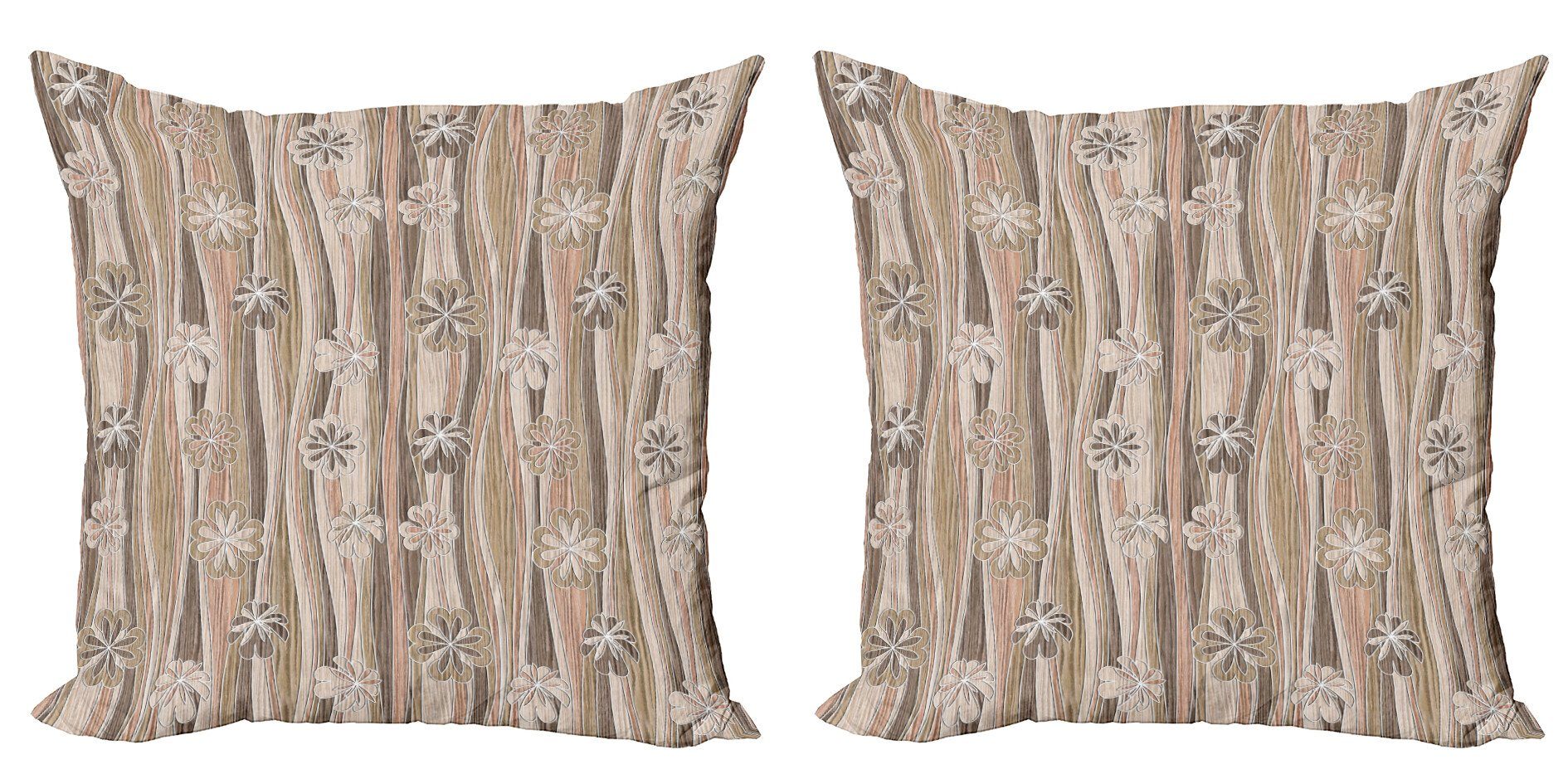Digitaldruck, Modern (2 Stück), auf Streifen Accent Abakuhaus Kissenbezüge gewellte Doppelseitiger Blumen Blumen